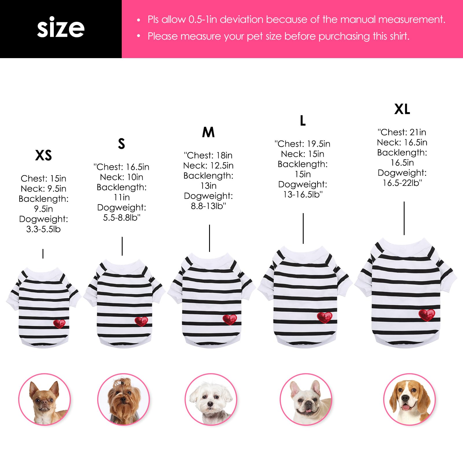 Preferhouse Dog Shirts For Medium Dogs Cats, Dog Striped T-Shirts Dog Vest Pet Apparel Tee Shirts Spring Summer Suitable For Sma