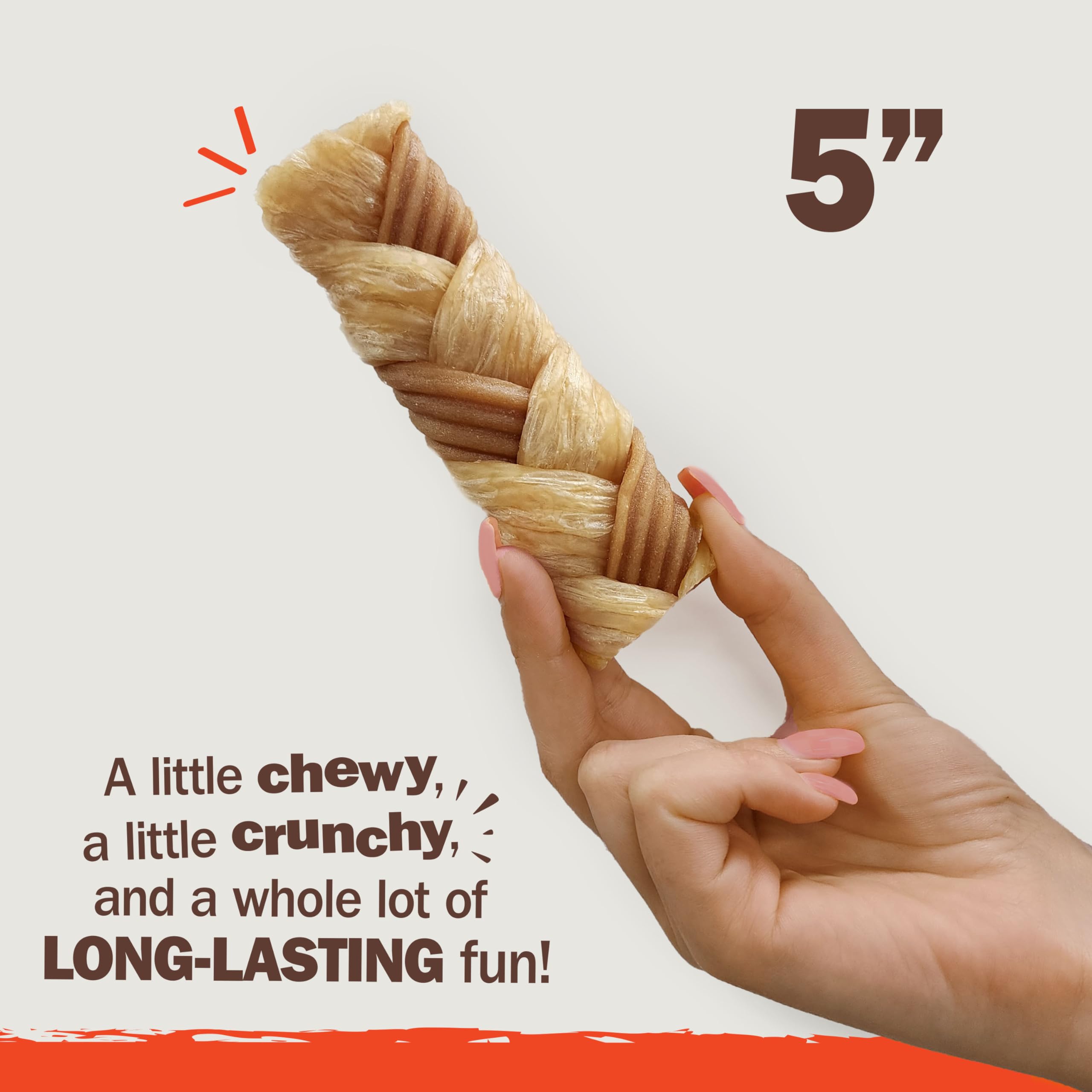 Cadet Chewalicious Chewy N Crunchy Braid Dog Treats, Limited Ingredient, Rawhide-Free, Long-Lasting Chews for Dogs Made with Re