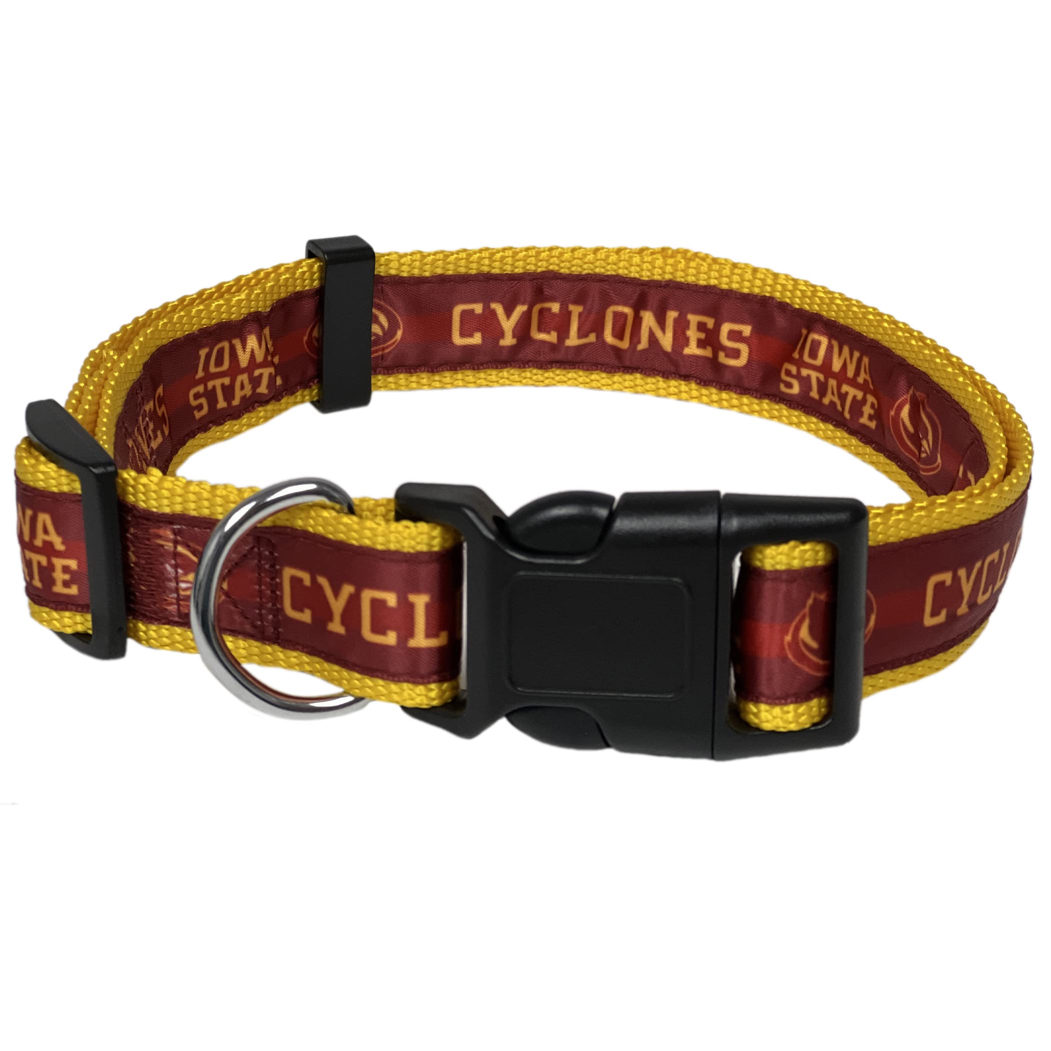 Pets First Collegiate Pet Collar New Version Iowa State Cyclones Dog Collar, Size Large. Best Sports Team Color For Dogs & Cats.