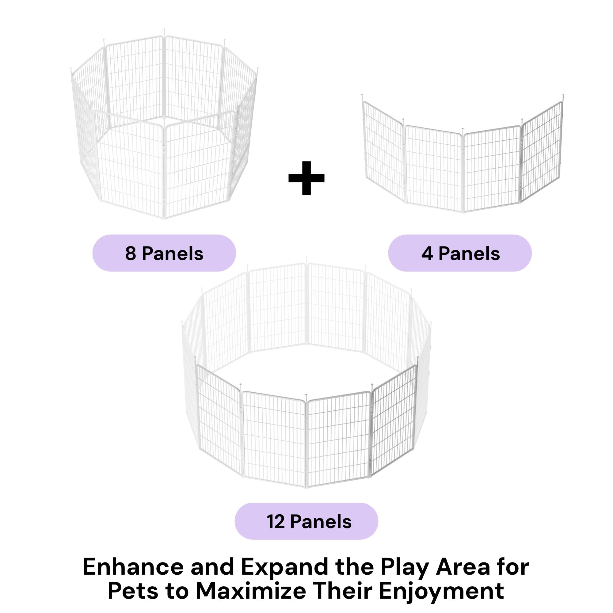 Sunsgrove Indoor Dog Playpen With Wider Door, 40 Inch 4 Panels Non Slip Dog Pen Indoor, Anti Rust Dog Fence, Free And Safe Play,