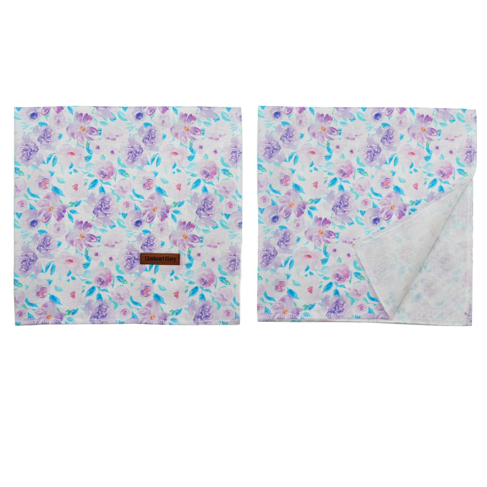 Lionheart Glory Floral Print Dog Bandana 1 Pack Washable Soft Dog Scarf, Square Adjustable Girl Dog Bandanas For Medium Large Do