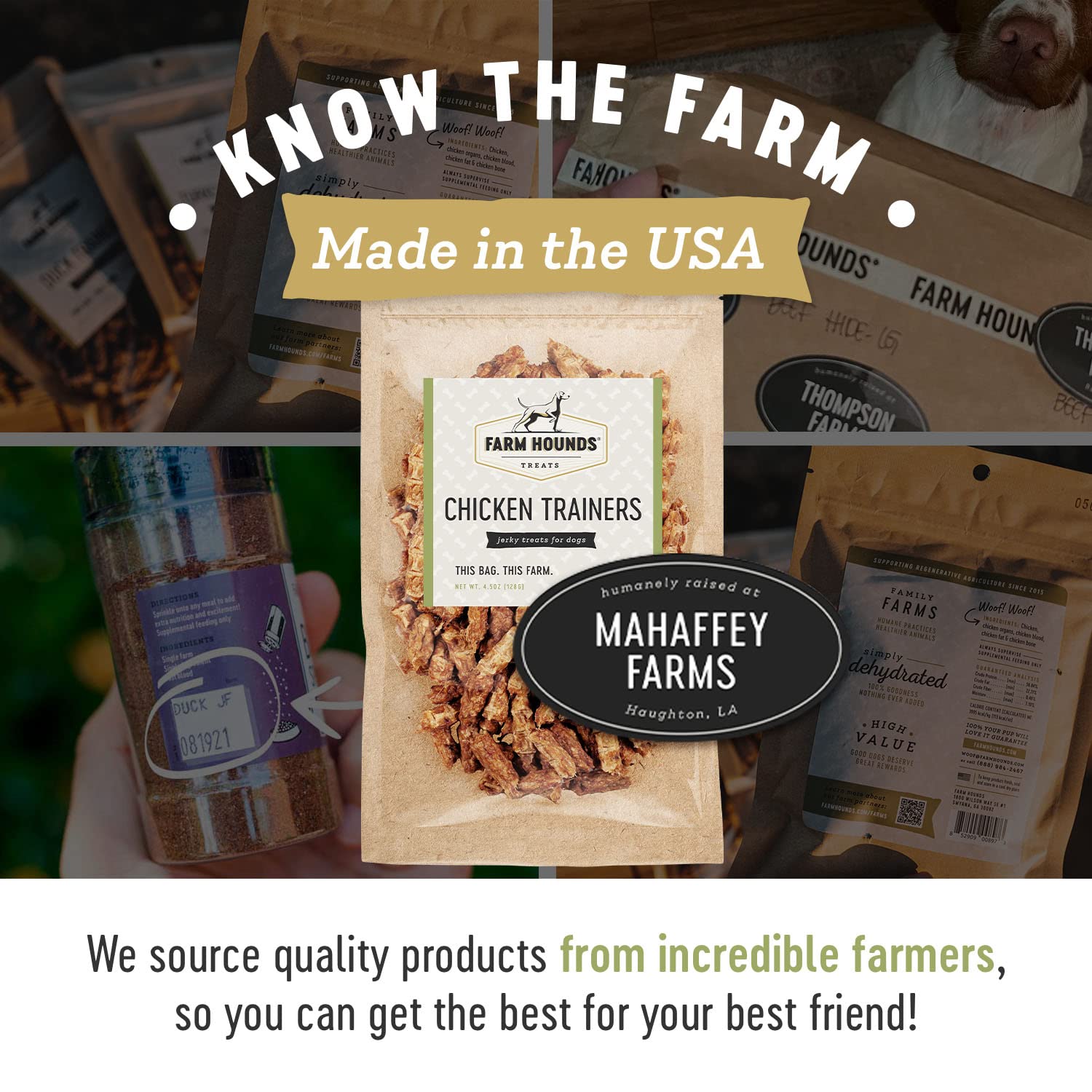 Farm Hounds - Chicken Trainers - Premium Natural Jerky for Dogs - 100% Humanely Raised Chicken - Easy-Break - Great for Training