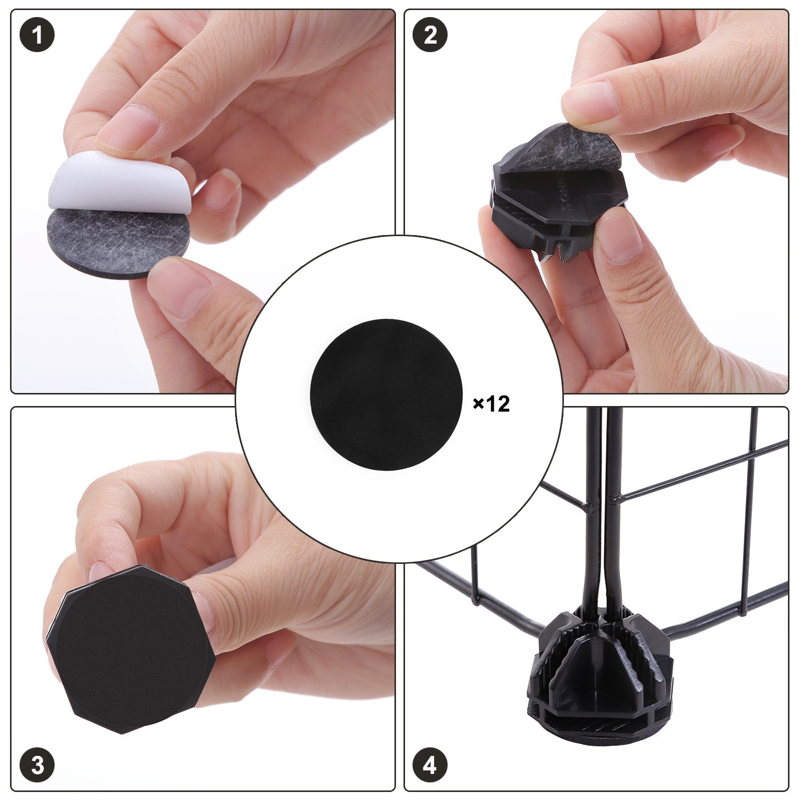 Songmics Pet Playpen, Small Animal Playpen, Rabbit Guinea Pig Cage, Zip Ties Included, Metal Wire Apartment-Style Two-Story Pet Premium Villa For Bunnies Puppies, Indoor Use, Black Ulpi02H