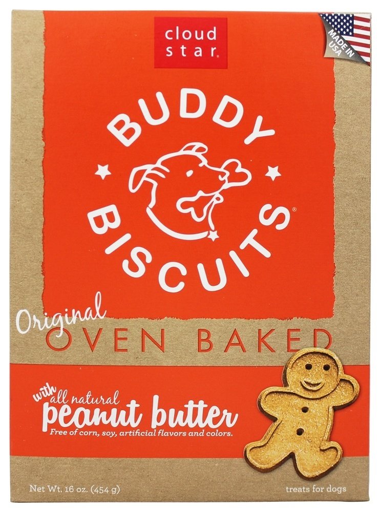 Cloud Star Buddy Biscuits For Dogs, Peanut Butter Madness (16 Ounces), Large