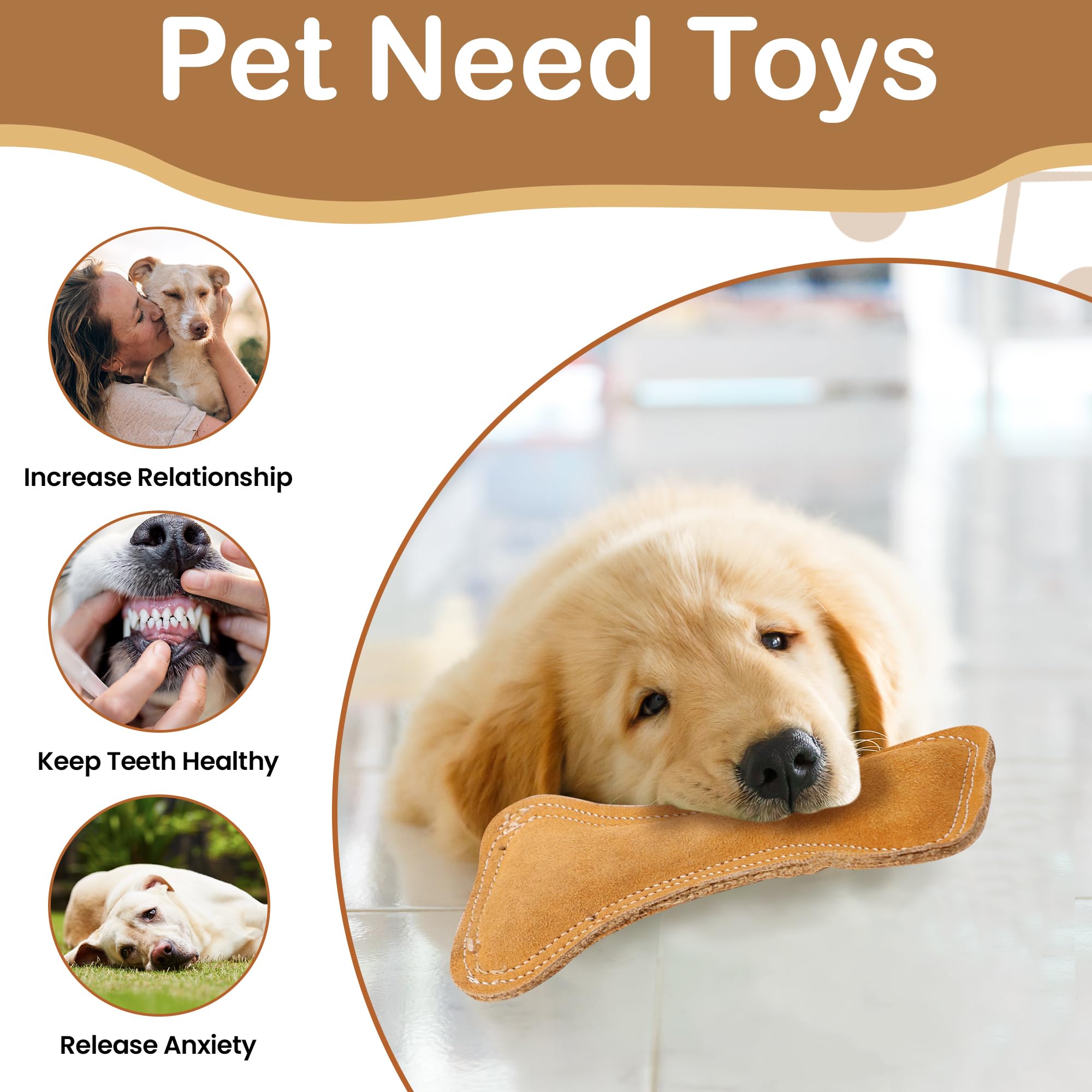 Spot Ethical Pets Dura Fused Leather Bone Dog Toy, 7-Inch