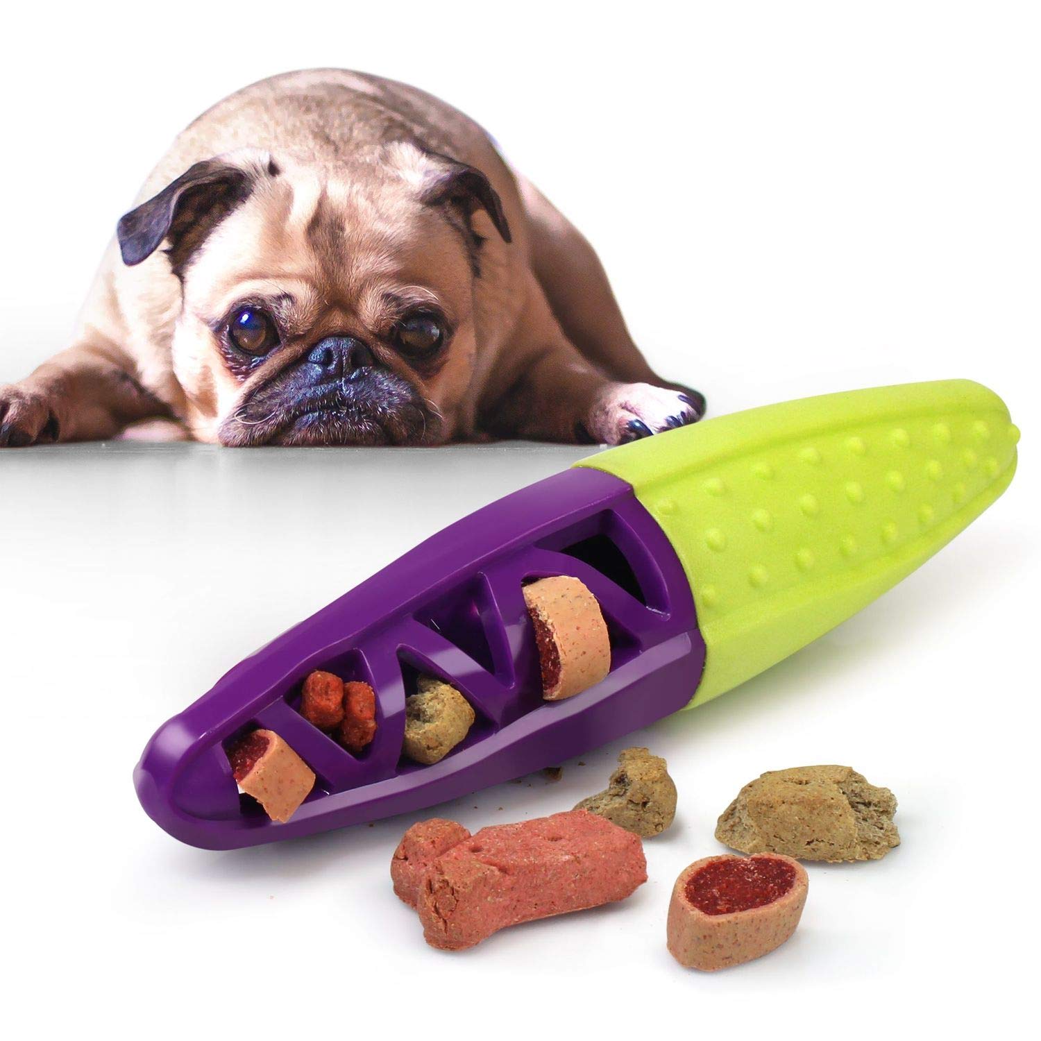Fluffy Paws - Stick-Shaped Dog Squeaky Toy for Small-Medium Puppy & Dogs | Dental Dog Treat Chew Toy Helps Massage Dogs Gums, Go