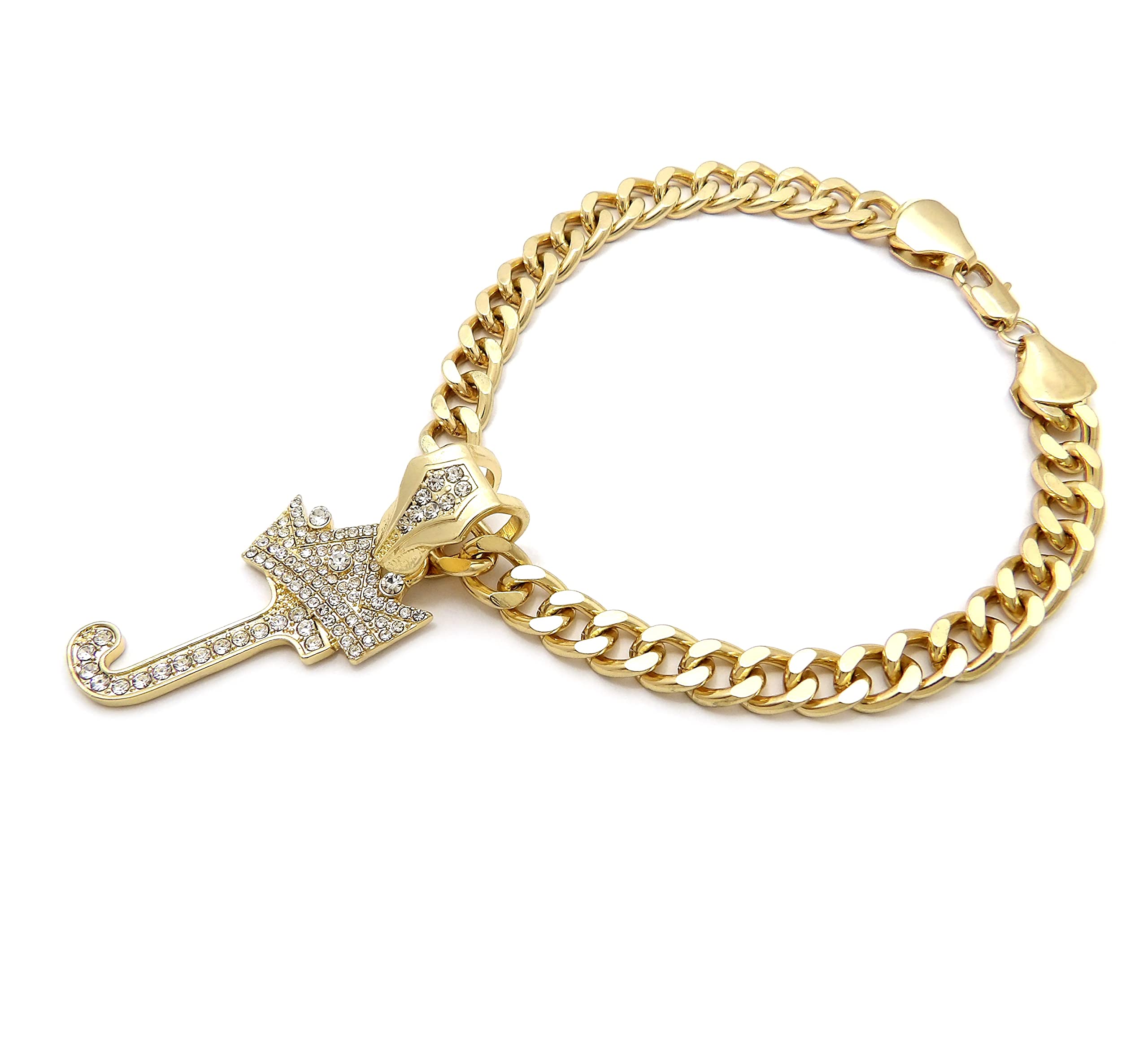 Initial Letter Cuban Chain Dog Chain Pet Chain Pet, Cat, Puppy Necklace (J, 12'')