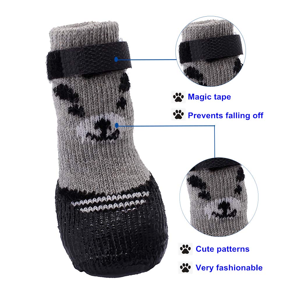 Ablepet Dog Boots Waterproof Shoes Breathable Socks, With Anti-Slip Sole And Adjustable Magic Tape All Weather Protect Paws Only Fit For Small Dog(4Pcs)(Black, M)