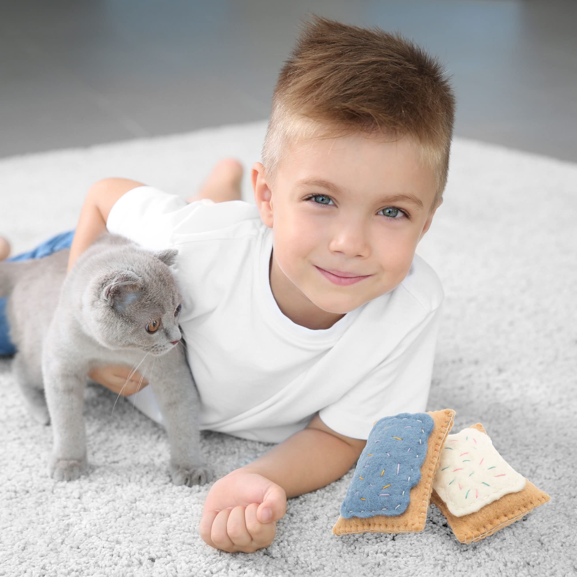 Glaciart One Wool Pop Tart Cat Toy Set With Catnip (2Pcs) | For Interaction & Boredom Relief, Encourages Cats To Exercise & Play