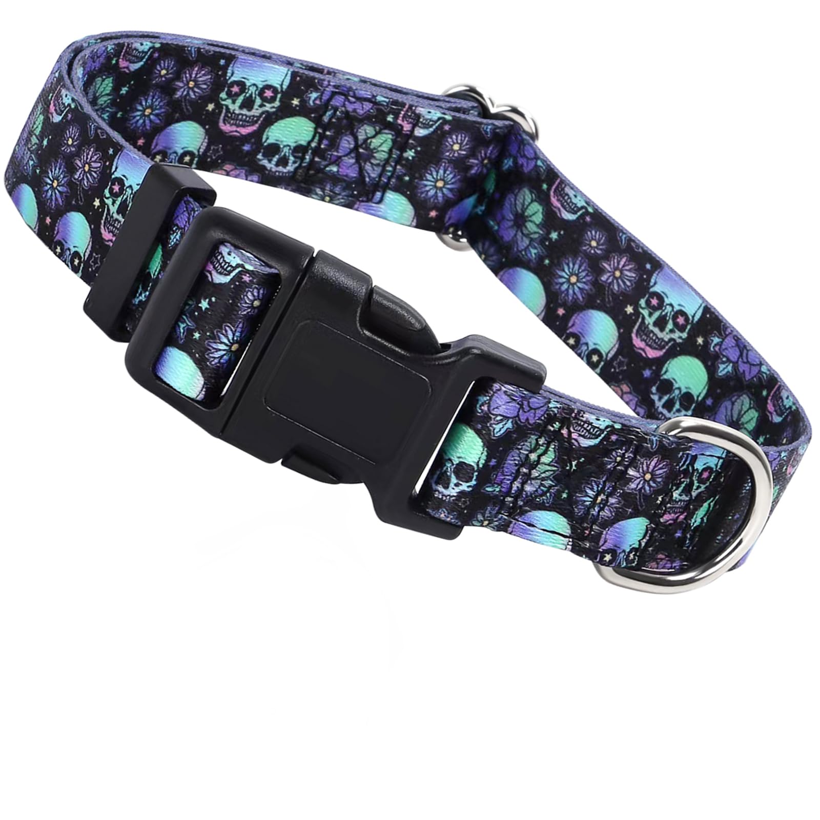 Skull Dog Collars For Xl Dogs,Adjustable Comfy Soft Durable Male Collar For Small Medium Large Extra Large Boy Dogs(Skull Xl)