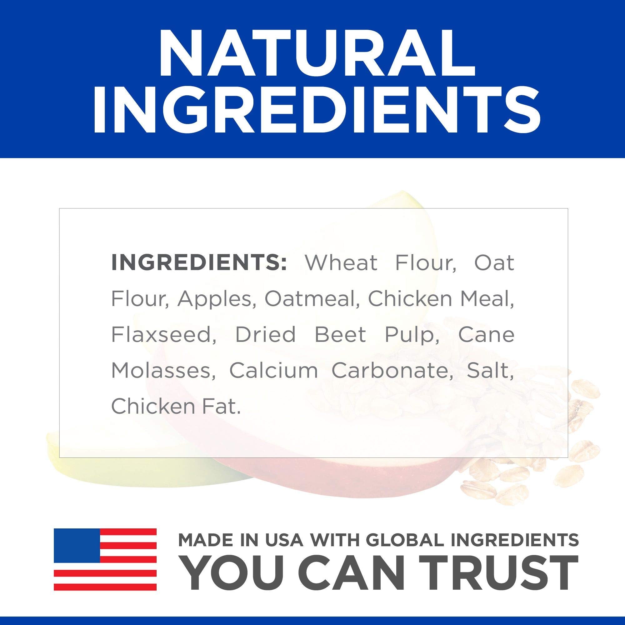 Hills Natural Fruity Crunchy Snacks, All Life Stages, Great Taste, Dog Treats, Apples & Oatmeal , 8 oz Bag