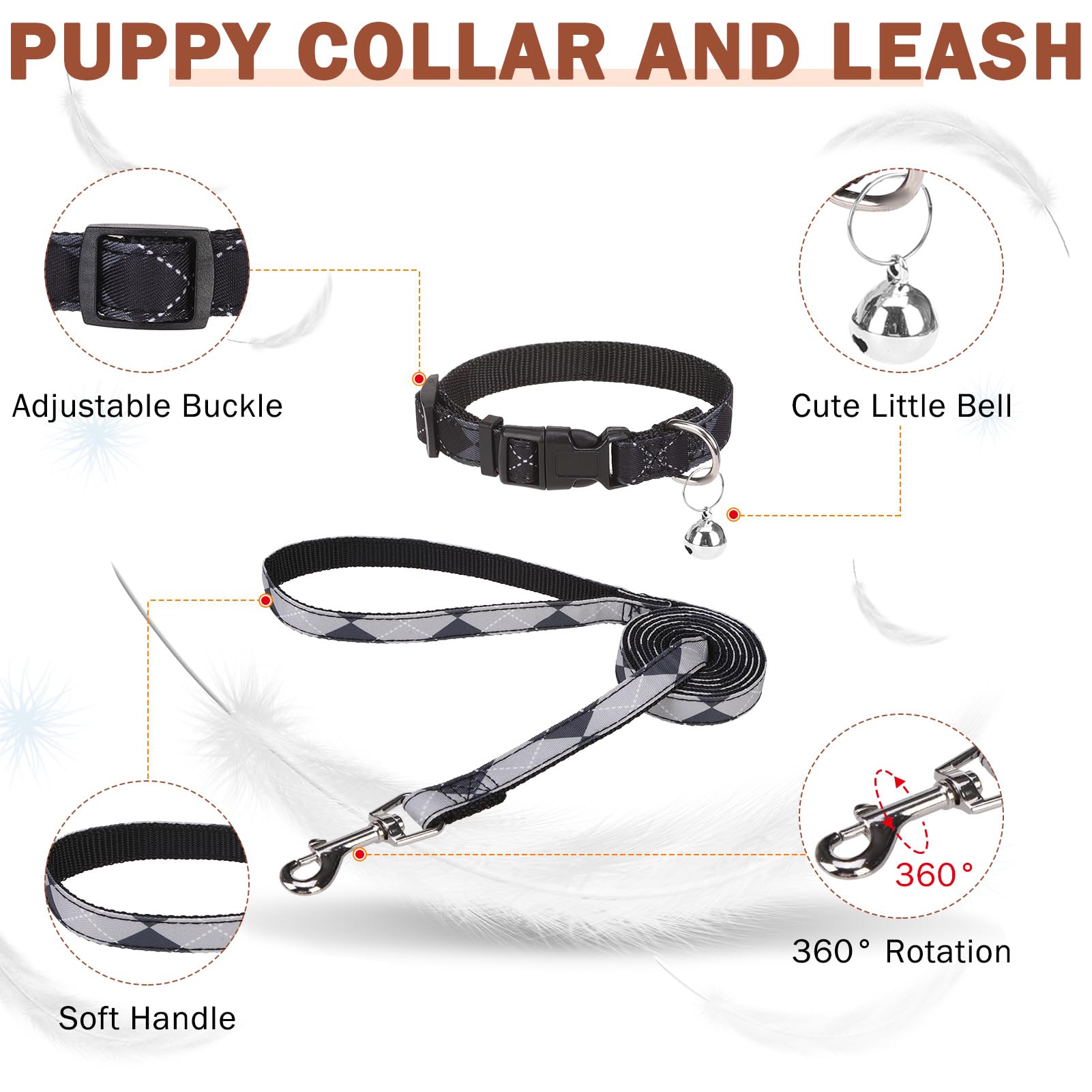 Scenereal Dog Harness Collar And Leash Set, Step-In No Pull Pet Vest Harnesses For Small Medium Dogs Puppy Cats, Soft Mesh No-Ch