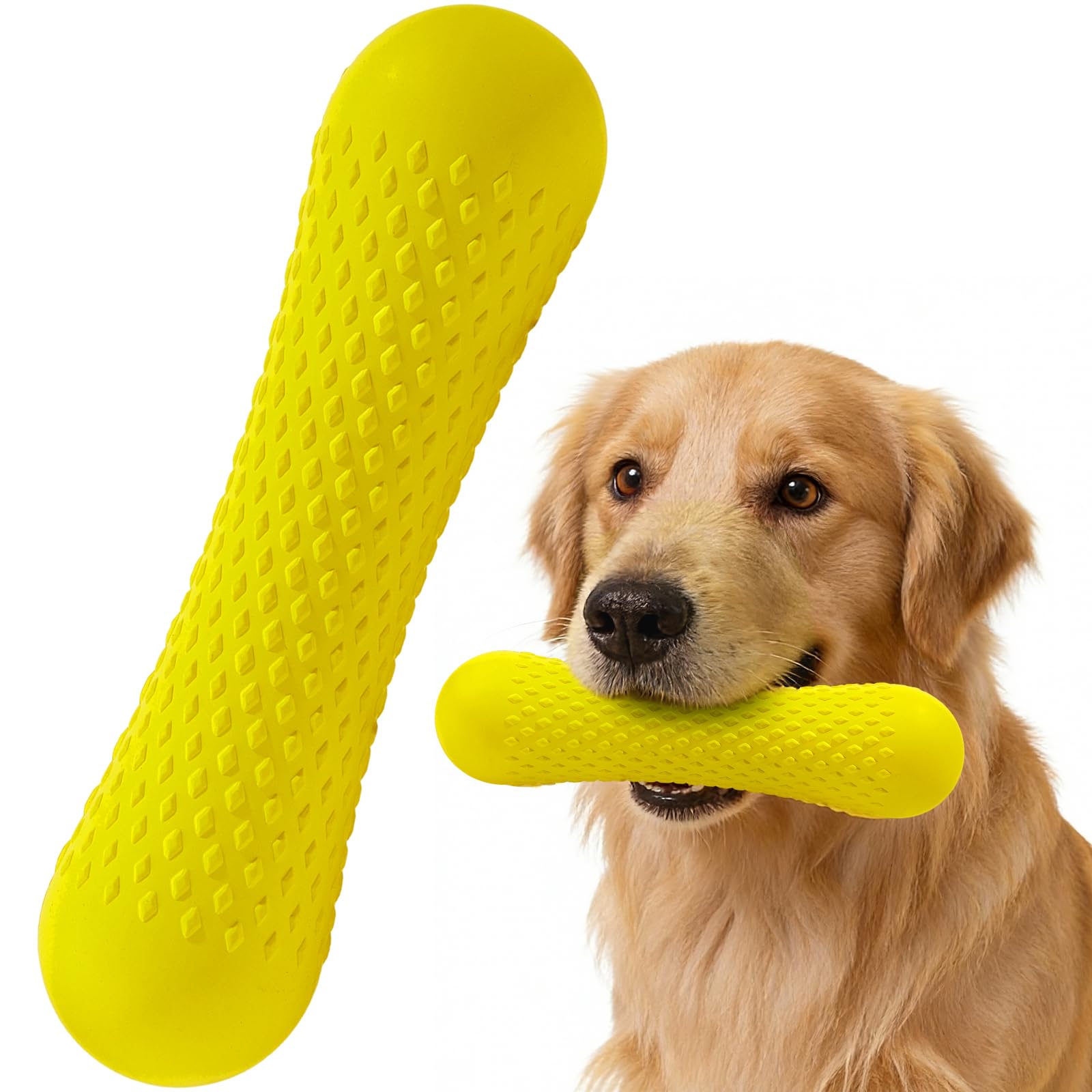 Kimee Natural Rubber Dog Chew Toy, Tough Bone Dog Toy for Aggressive Chewers, Milk-Scented Interactive Dog Toy for Medium & Larg