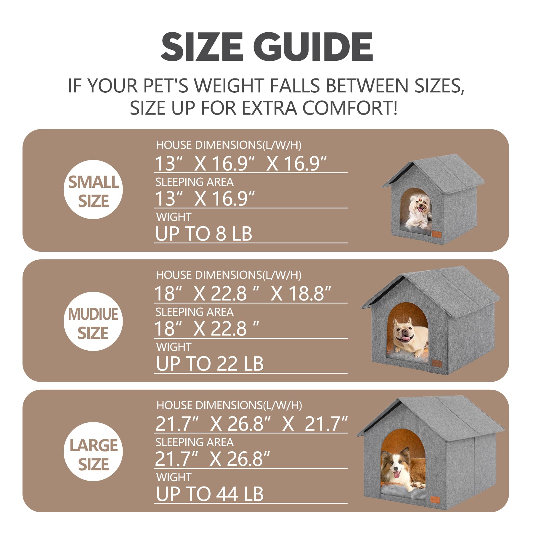 NUROMY Dog House Indoor,Inside Dog House with Washable Plush Cushion,Pet Puppy House Dog Bed for Small Dog,Indoor Cat House & Co