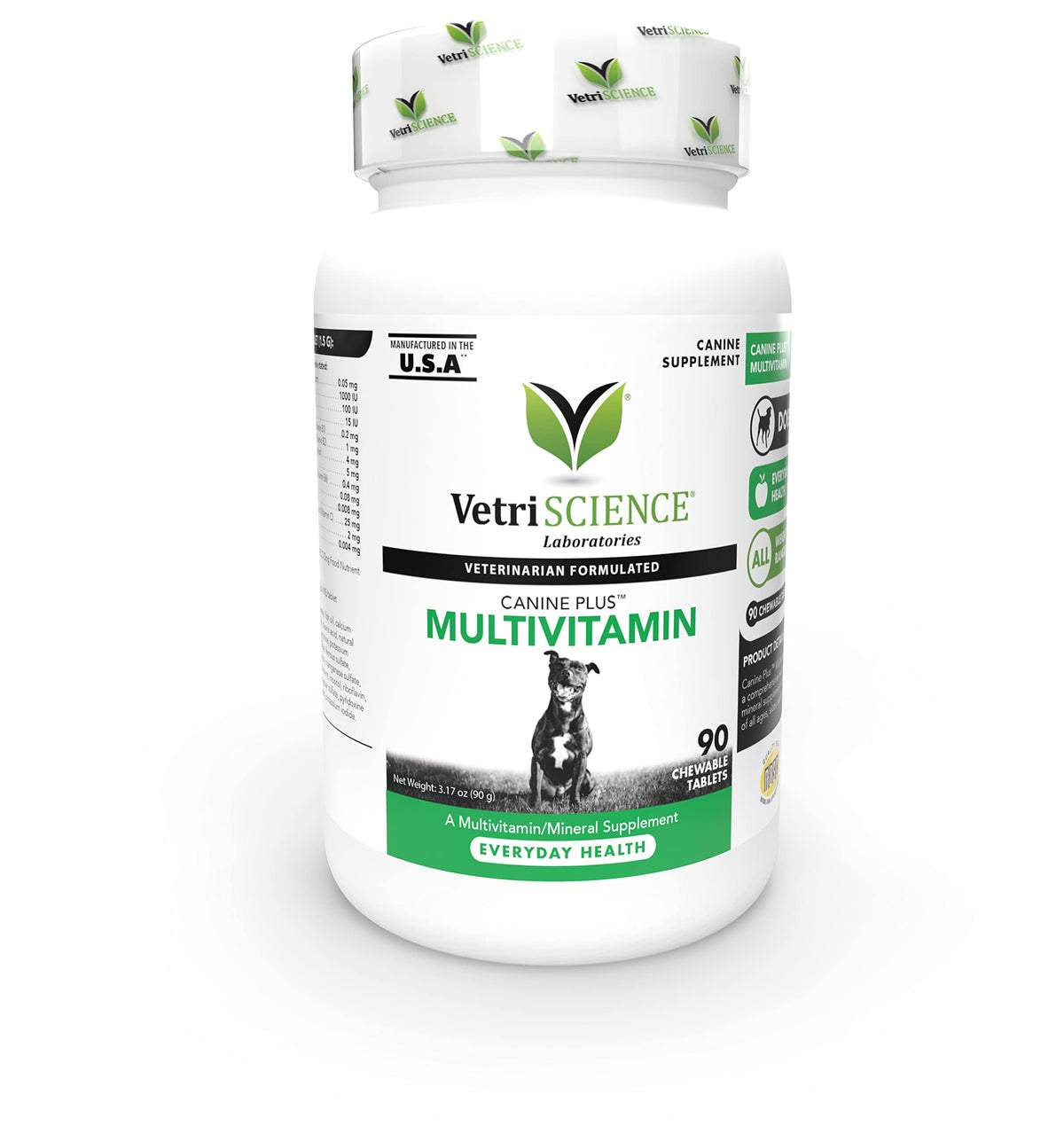 Vetriscience Canine Plus Multivitamin For Dogs - Vet Recommended Vitamin Supplement - Supports Mood, Skin, Coat, Liver Function,