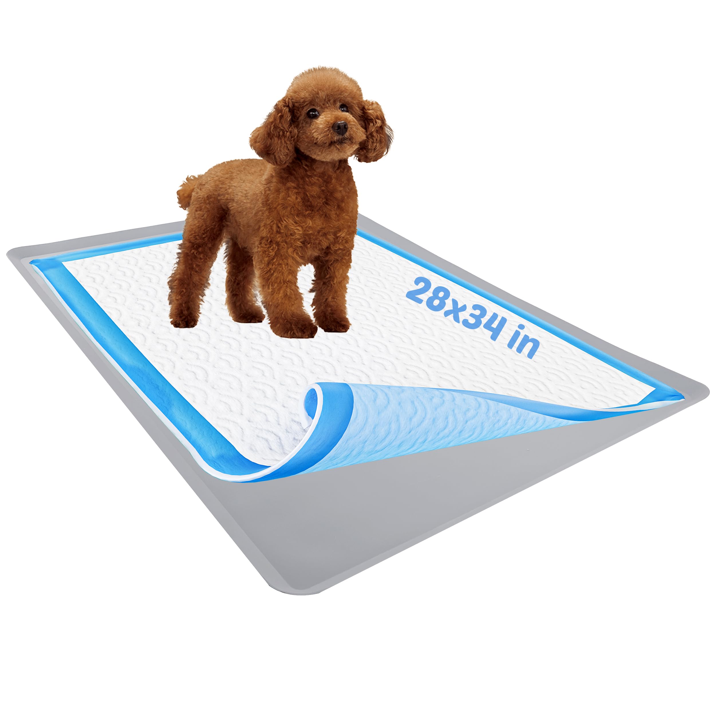 TidyFriend Dog Pad Holder Tray for 28 x 34 Inches Training Pads (Light Grey) - Easy to Clean and Store Perfect for Dog Potty - S