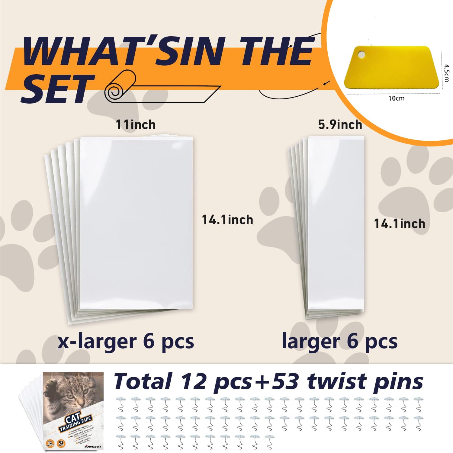 Anti Cat Scratch Furniture Protector-12 Pack Single Side Couch Protector For Cats, Clear Cat Scratch Deterrent For Door Walls