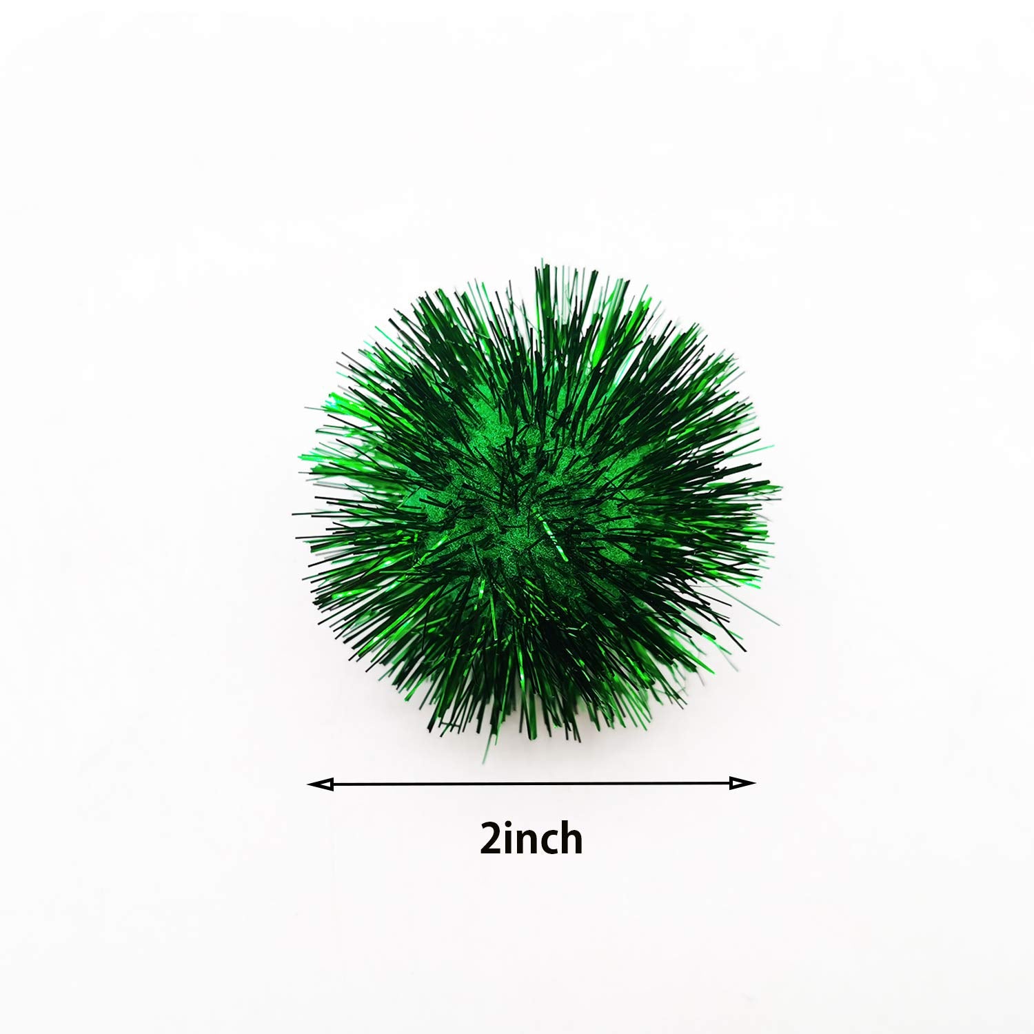 20 Pcs Assorted Color Flash Ball Cat'S Favorite Toy Ball Tinsel Pom Poms Flash.