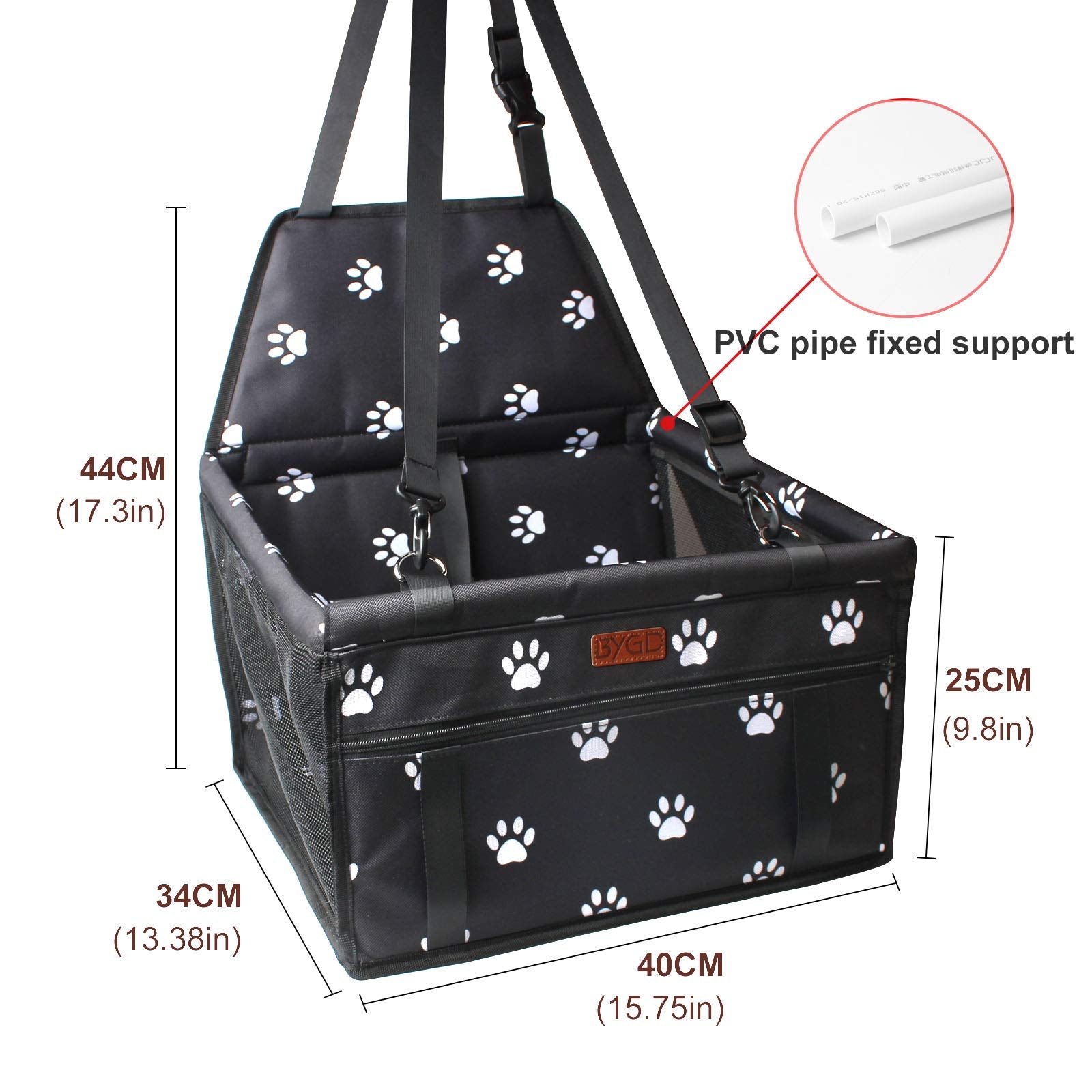 Bygd Pet Dog Booster Seat, With Upgrade Support Rod, Breathable And Foldable Pet Car Basket, Pet Dog Car Portable Seat, Suitable For Small And Medium Pets