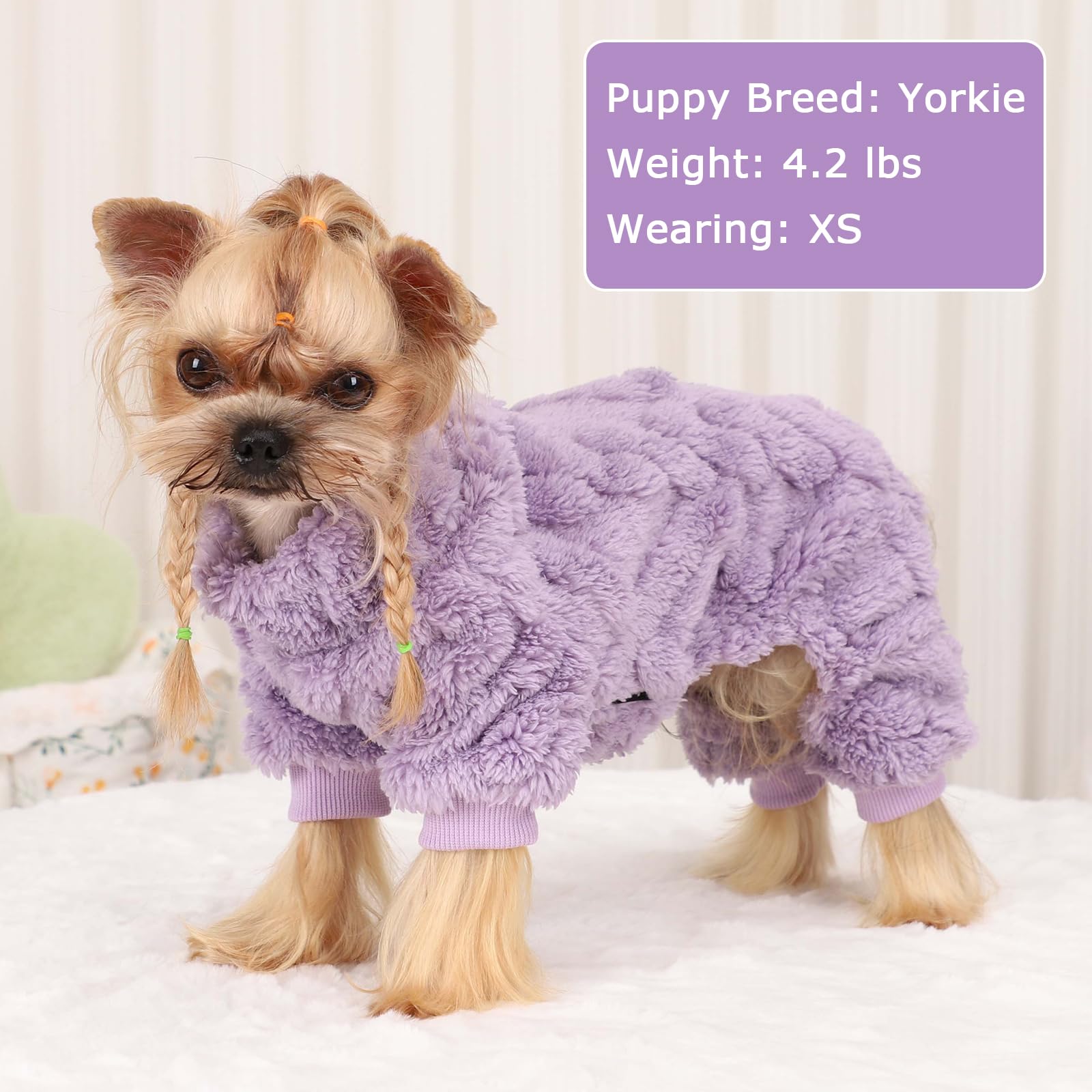 Dog Sweater Fleece Turtleneck Winter Dog Clothes For Small Dogs Girls Boy, Warm Fleece Dog Pajamas Onesies, Pet Clothes Puppy Sw