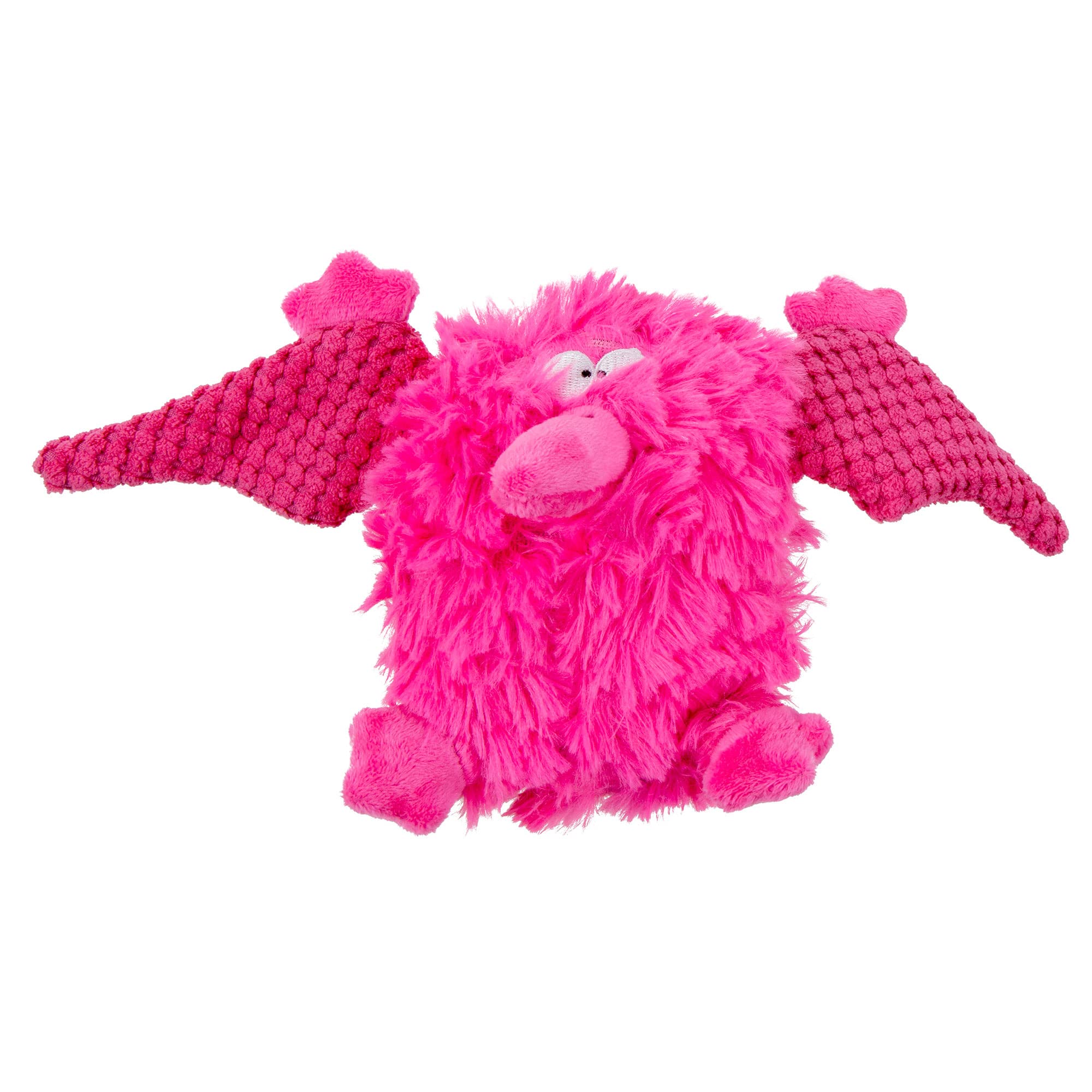 Godog Playclean Pterodactyl Squeaky Plush Dog Toy With Odor-Eliminating Essential Oils, Chew Guard Technology - Pink, Small