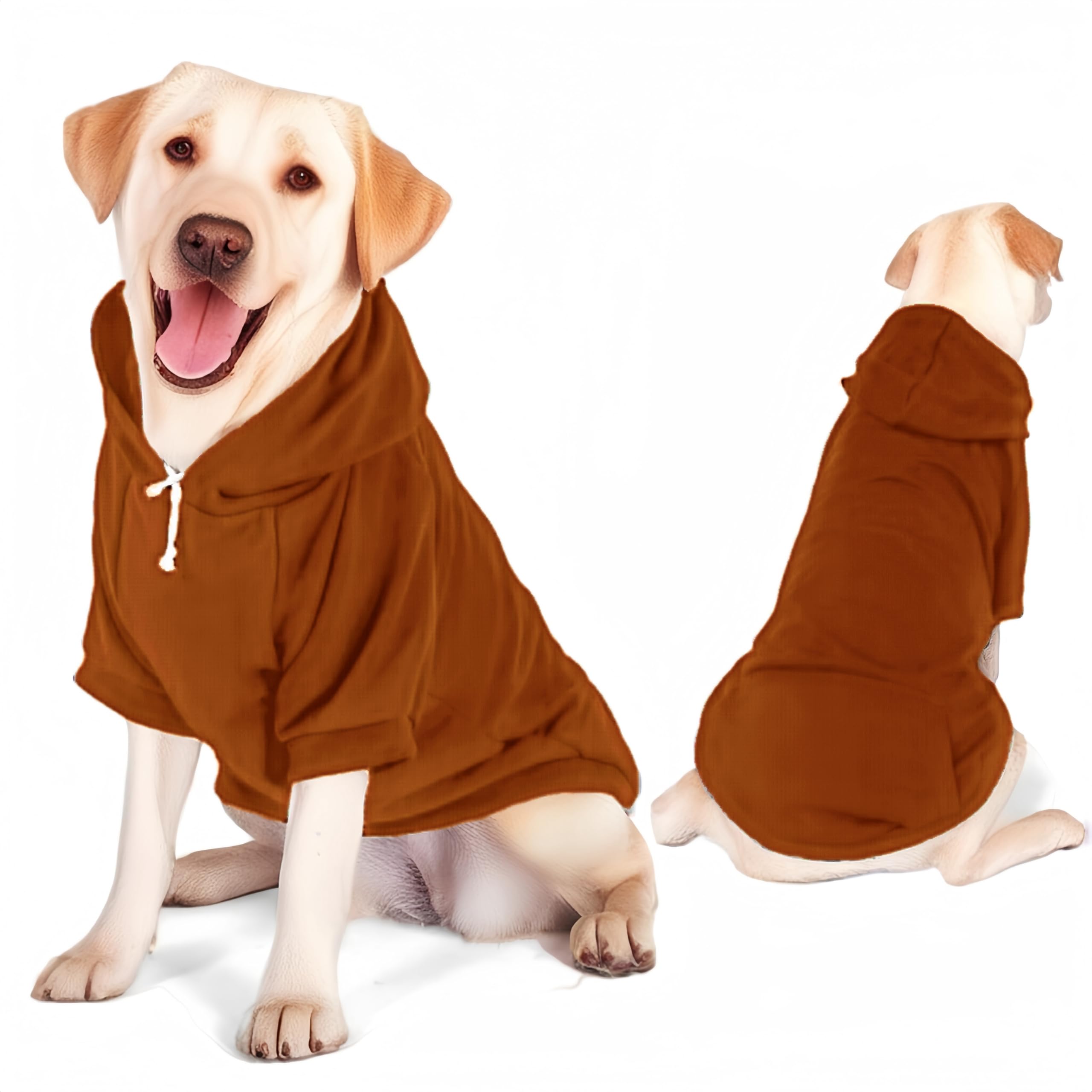 Mfiker Large Dog Hoodie Sweater With Leash Hole And Pocket, Fleece Lined Hooded Large Dog Sweatshirt, Soft Warm Winter Clothes F