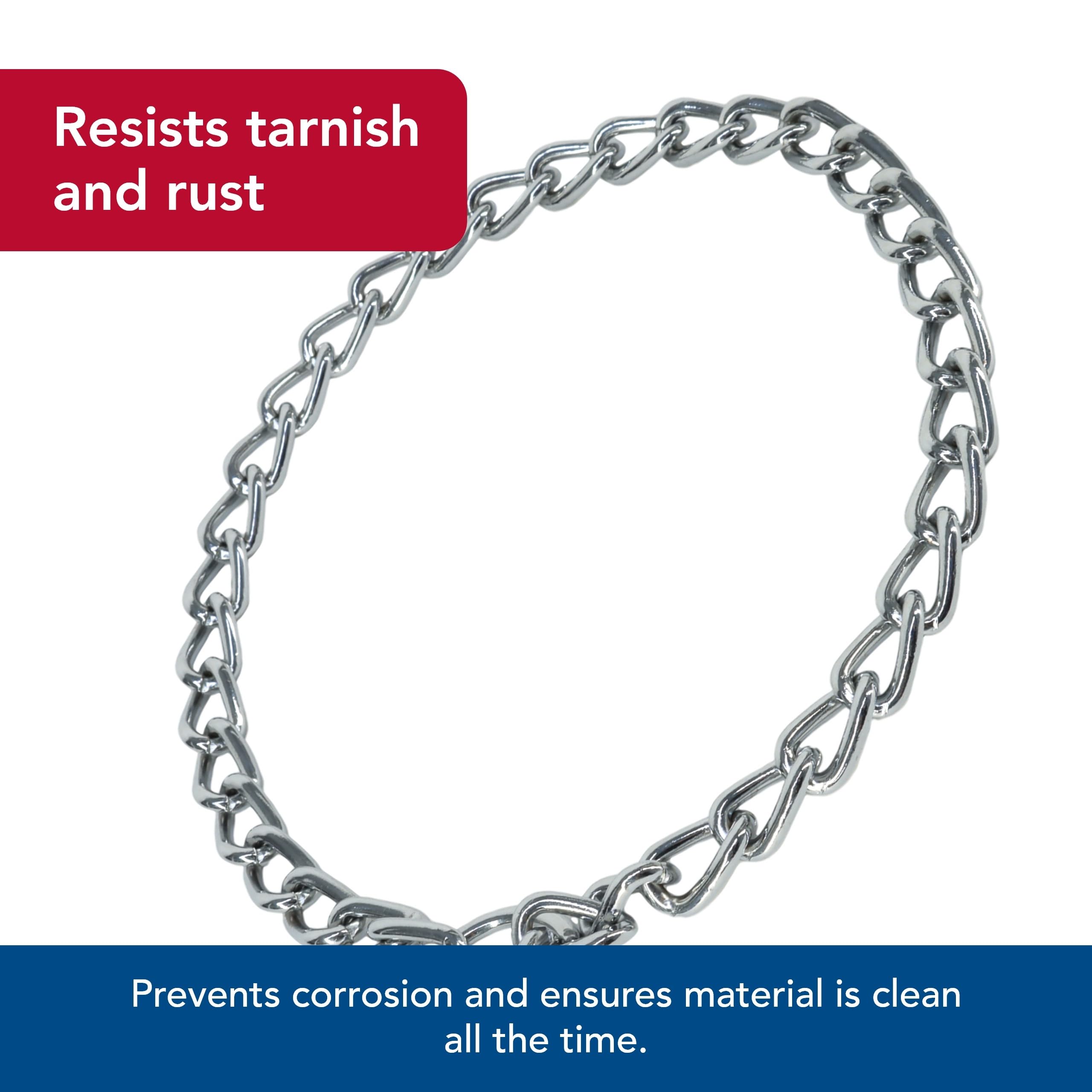 Coastal Pet Titan Chain Training Dog Collar - Choke Collar For Dog Training - Durable Metal Dog Collar - Strong Dog Choke Chain - Argon-Welded, Chrome Dog Chain Collar - 4 Mm X 28'