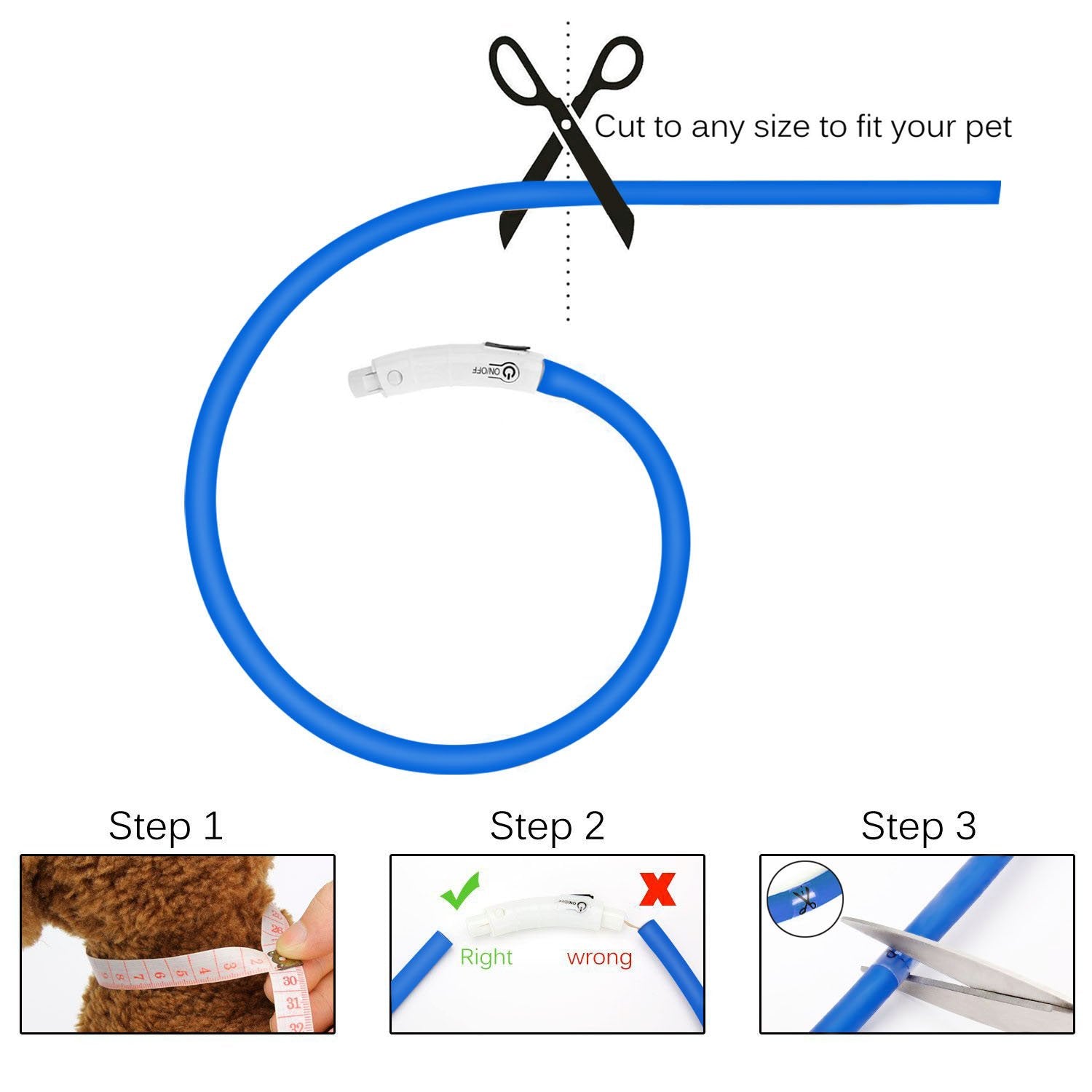 2 Pack Light Up Dog Collar For Night Walking, Rechargeable Glowing Dog Collars With 1640 Feet Of Visibility - Brightest Led Dog