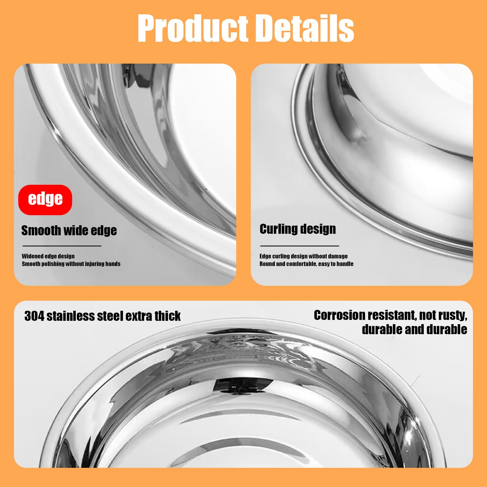 GCVOPTON Stainless Steel Cat Bowls, 8 Pcs, 5.5 Inches, Shallow Design, Multifunctional Feeder for Cats & Kittens