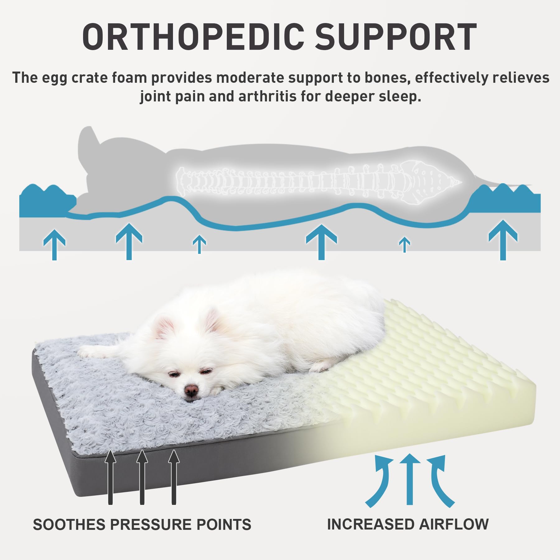 Dog Crate Bed Waterproof For Medium Dogs - Rose Velvet Soft Fluffy Washable With Removable Cover & Anti-Slip Bottom, 29 X 18 Inc