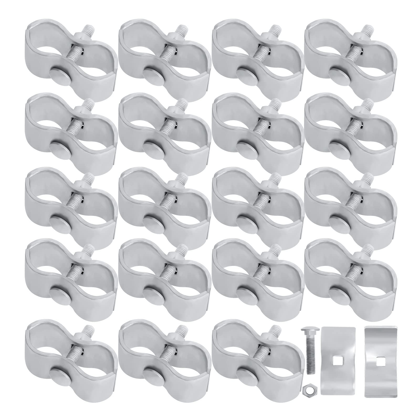 Dog Kennel Panel Clamps Chain Link Fence Clamps 1-3/8 Fence Parts (20 Sets) Temporary Dog Kennel Clamps Galvanized Fence Ties Fo
