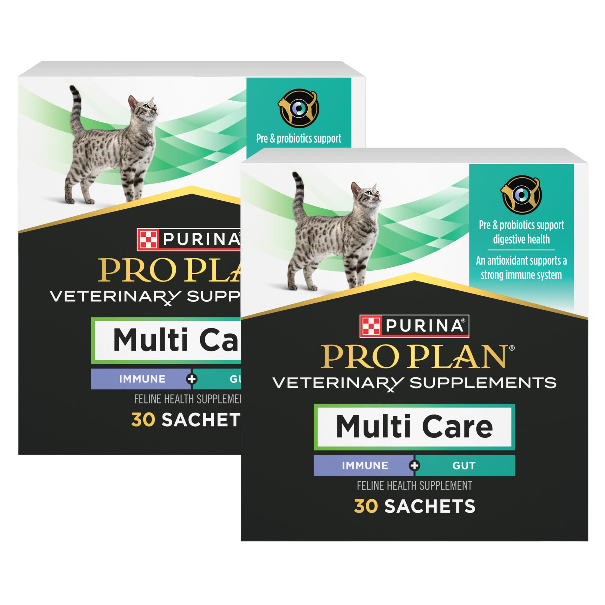 Purina Pro Plan Veterinary Supplements for Immune and Gut Health, Pre and Probiotic Support for Cats, Multi Care Feline Health S
