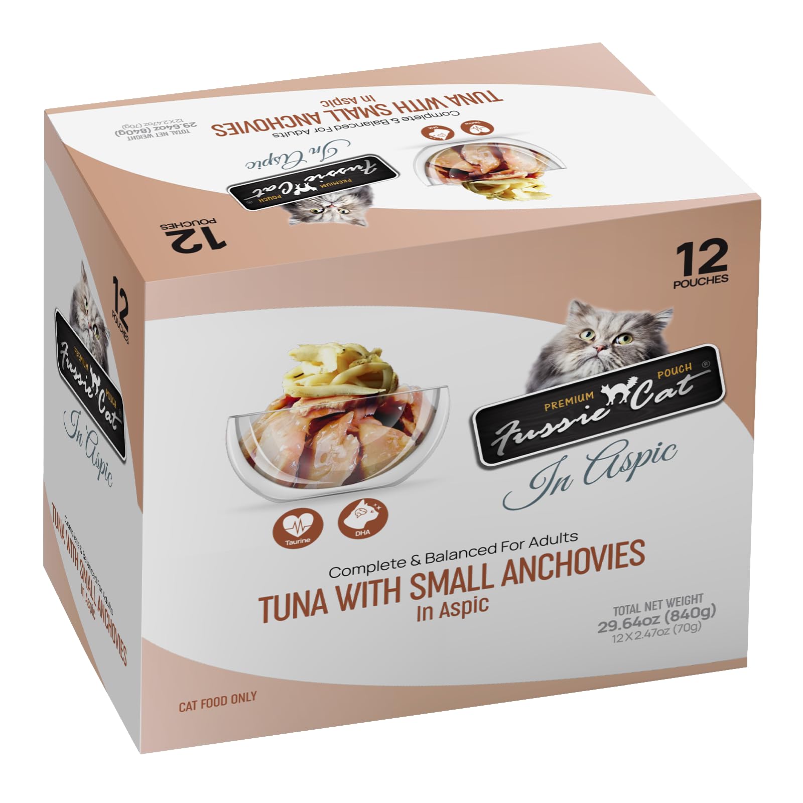 Fussie Cat Premium Tuna w/Small Anchovies 12 Count(Pack of 1)
