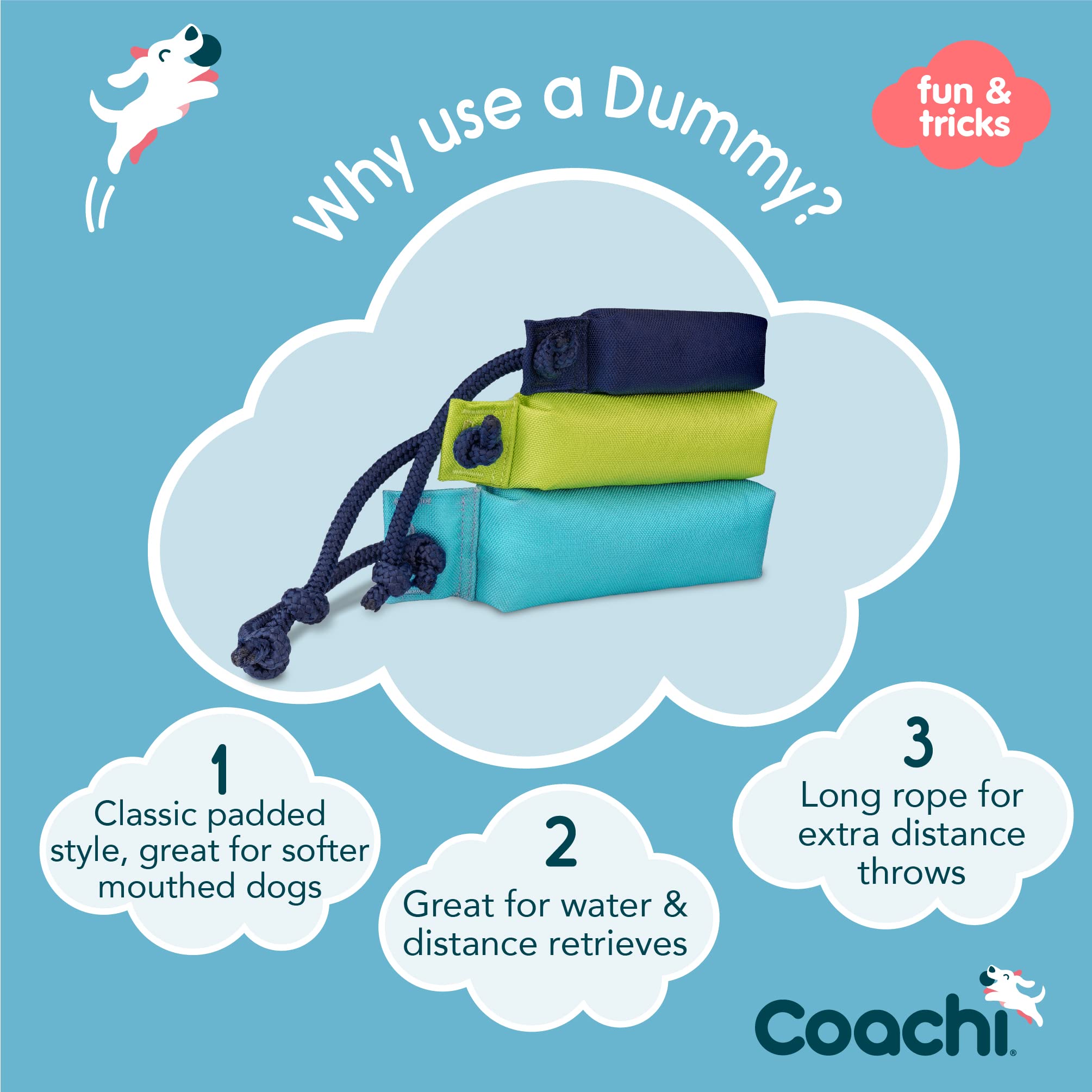 Coachi Canvas Training Dummy, Floats, Long Distance Throwing, Classic Retrieval Toy, Gundog And Puppy Training. Dog Accessory. S