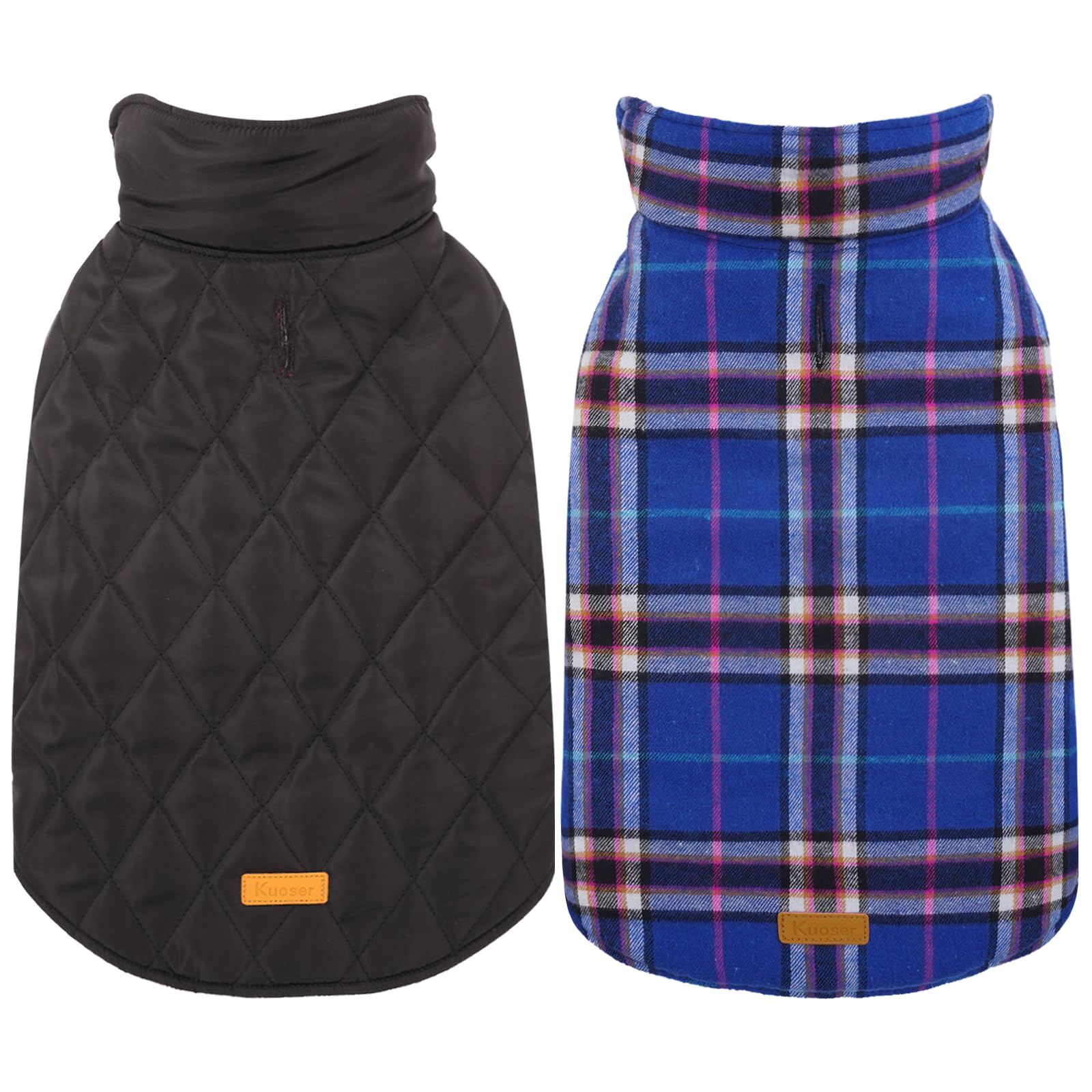 Kuoser Waterproof Dog Coat, Reversible Dog Jacket For Medium Dogs, Adjustable Durable Doggie Winter Coat Warm Puppy Cold Weather