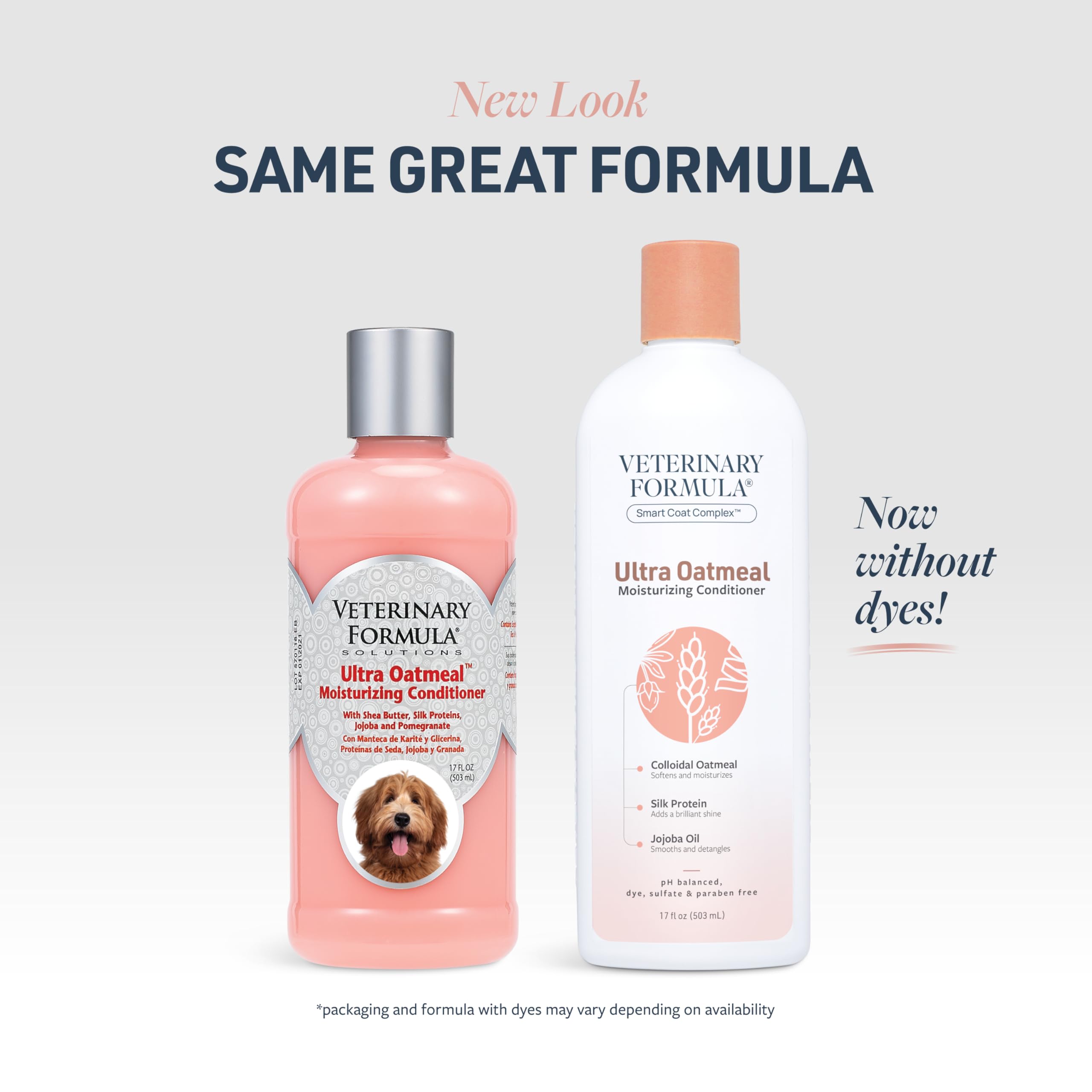 Veterinary Formula Smart Coat Conditioner for Dogs, 17 Fl oz - Oatmeal & Jojoba, Softens & Hydrates Coat, Long-Lasting Scent