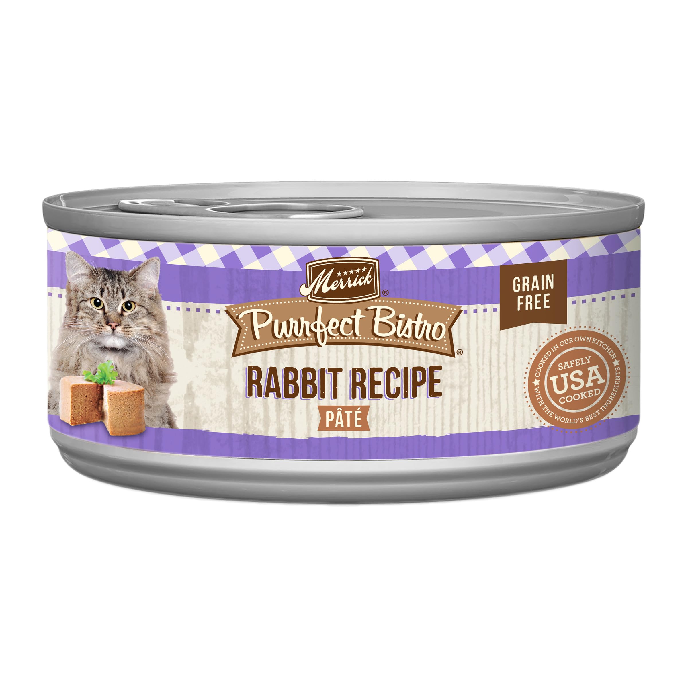 Merrick Purrfect Bistro Grain Free Wet Cat Food Rabbit Recipe Pate - (Pack of 24) 3 oz. Cans