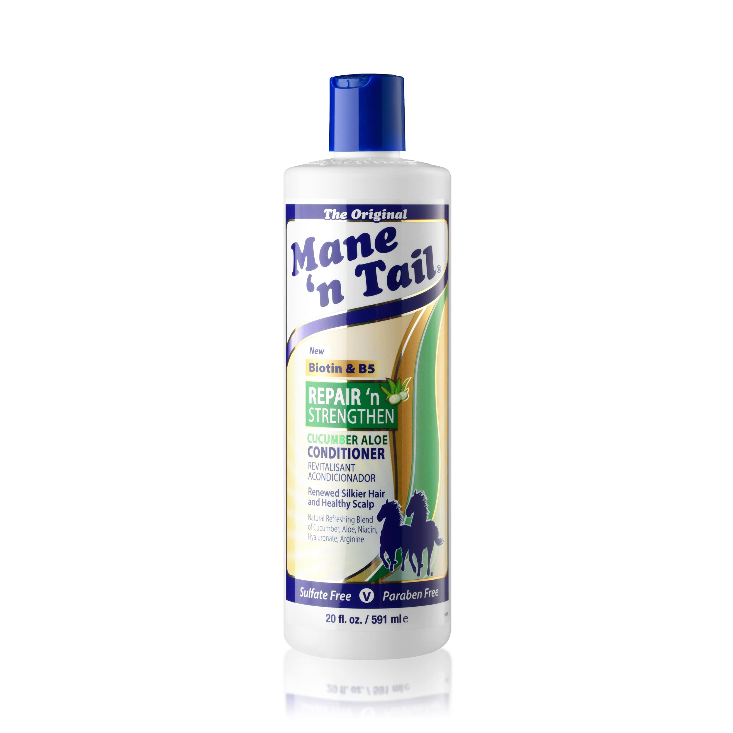 Mane 'n Tail Repair 'n Strengthen Shampoo & Conditioner (20 Oz Each) - Cucumber & Aloe, Sulfate & Paraben Free, Vegan, with Arga