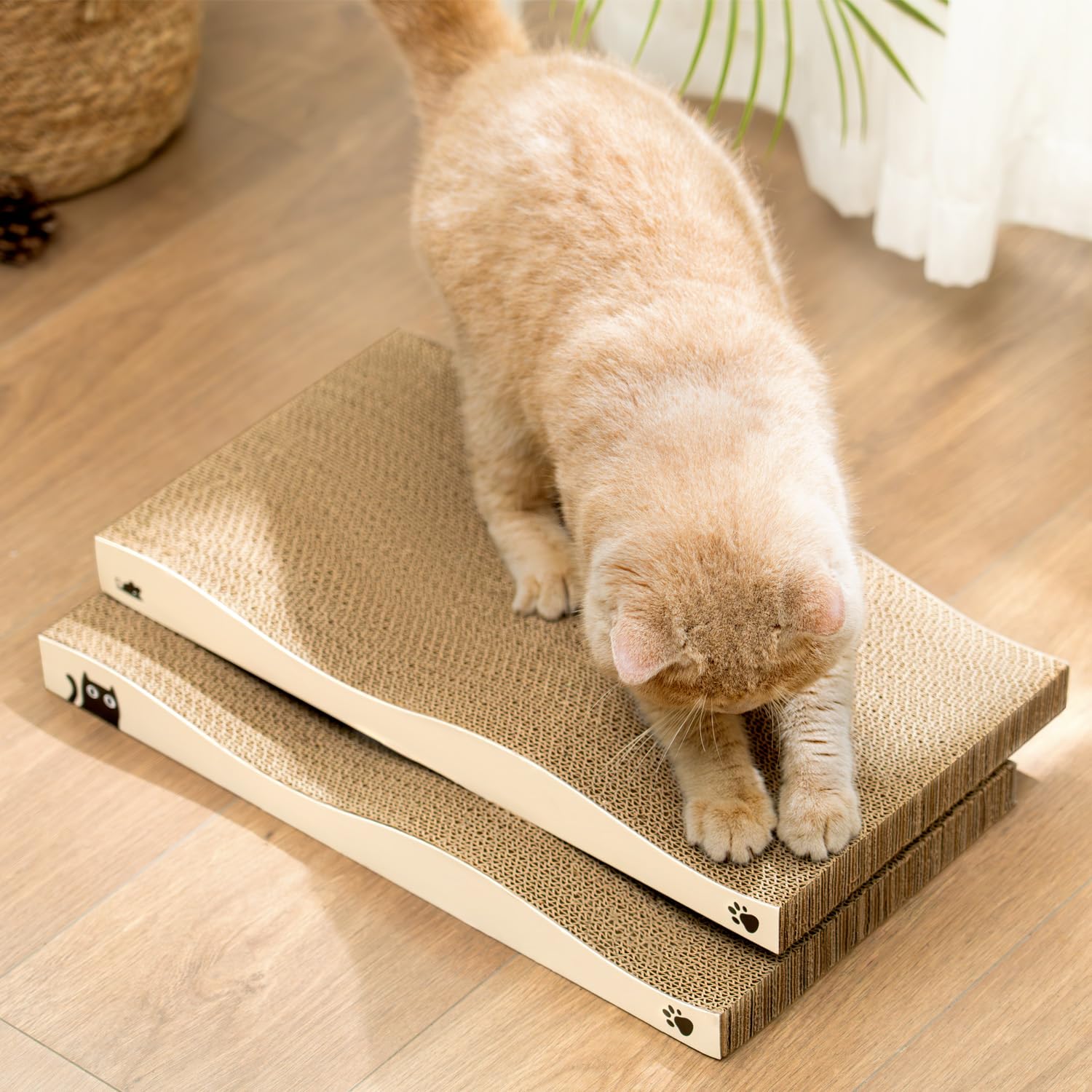 Cat Scratcher, Durable Scratch Pad, Corrugated Cardboard Scratching Board For Indoor Cats, Heavy Duty, Double-Sided Usability, R