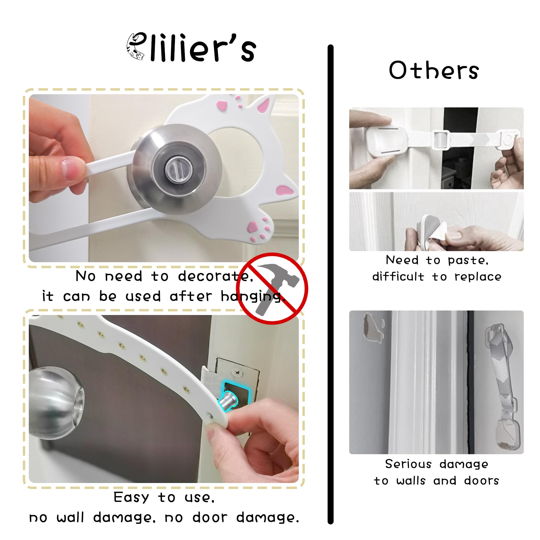 Cat Door Latch Holder,?8 Adjustable Sizes? Stronger Flex Cat Door Stopper, Keep Door Open 1.5'' To 8'', Let'S Cats In And Keeps