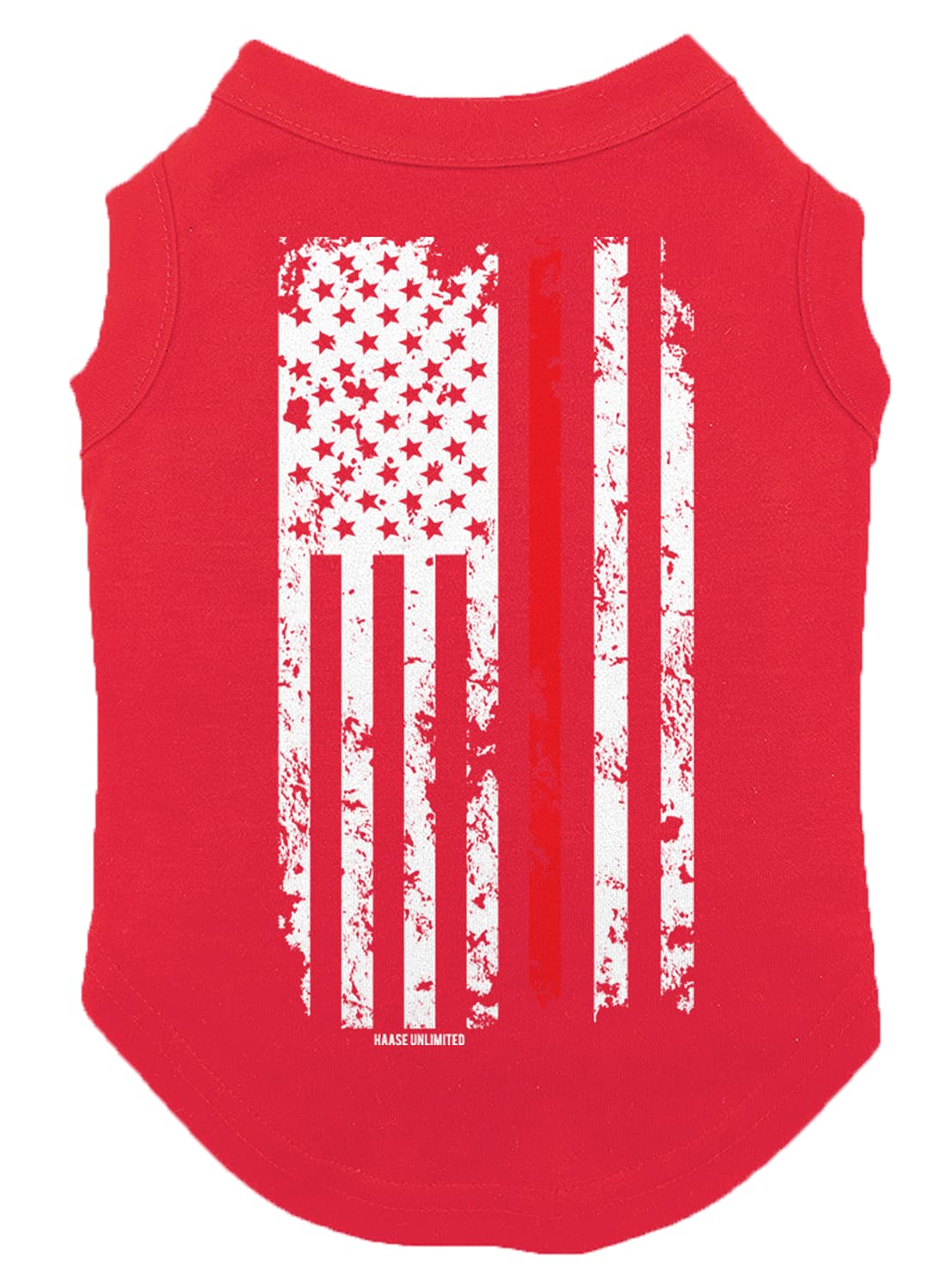 Red Line Flag - Usa American Dog Shirt (Red, Large)