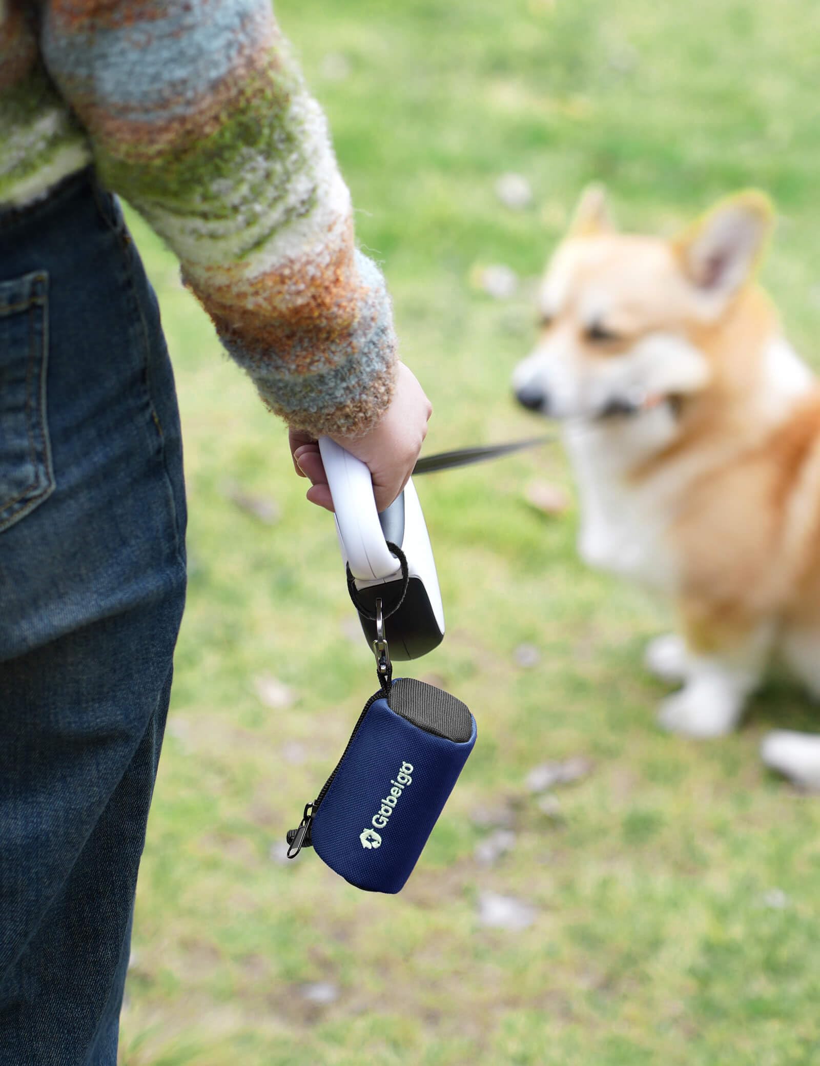 Gobeigo Dog Poop Bag Holder For Leash, Large Opening For Easy Pull Out, Doggy Poo Bag Dispenser With Used Waste Bag Carrier Suit