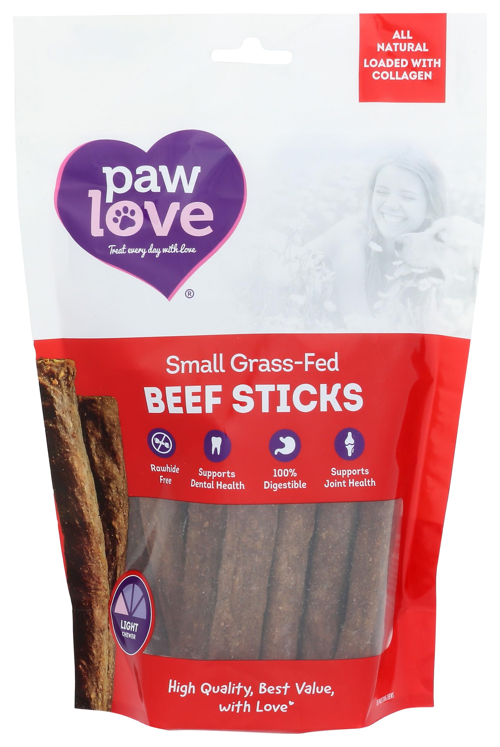 Paw Love Beef Stick Dog Chew, 18 CT