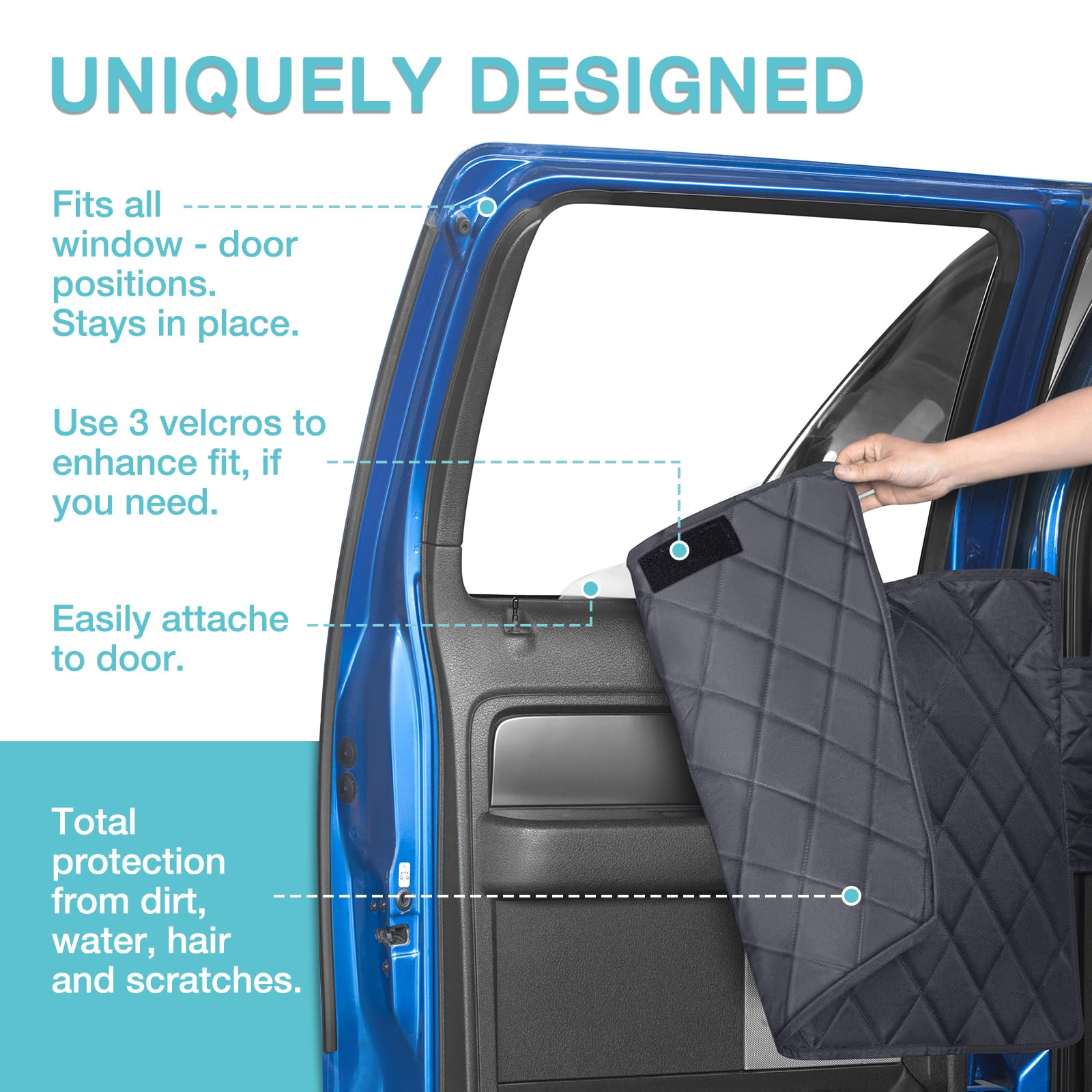 Truck Back Seat Extender For Dogs With Mesh Window,Sturdy Dog Car Seat Cover For Backseat With Door Protector,Waterproof Dog Ham