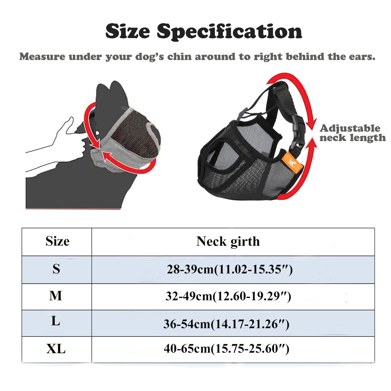wintchuk Short Snout Dog Muzzle Bulldog Muzzle, Stop Dog for Biting Barking Chewing, Adjustable(L,Black)