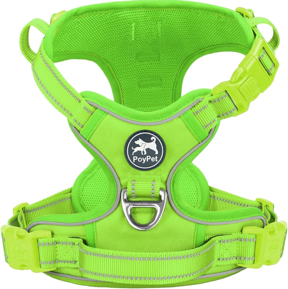 PoyPet Dog Harness and Leash Set, No Pull Adjustable Reflective Padded Pet Vest Oxford Harness with a Heavy Duty 5ft Dog Leash f