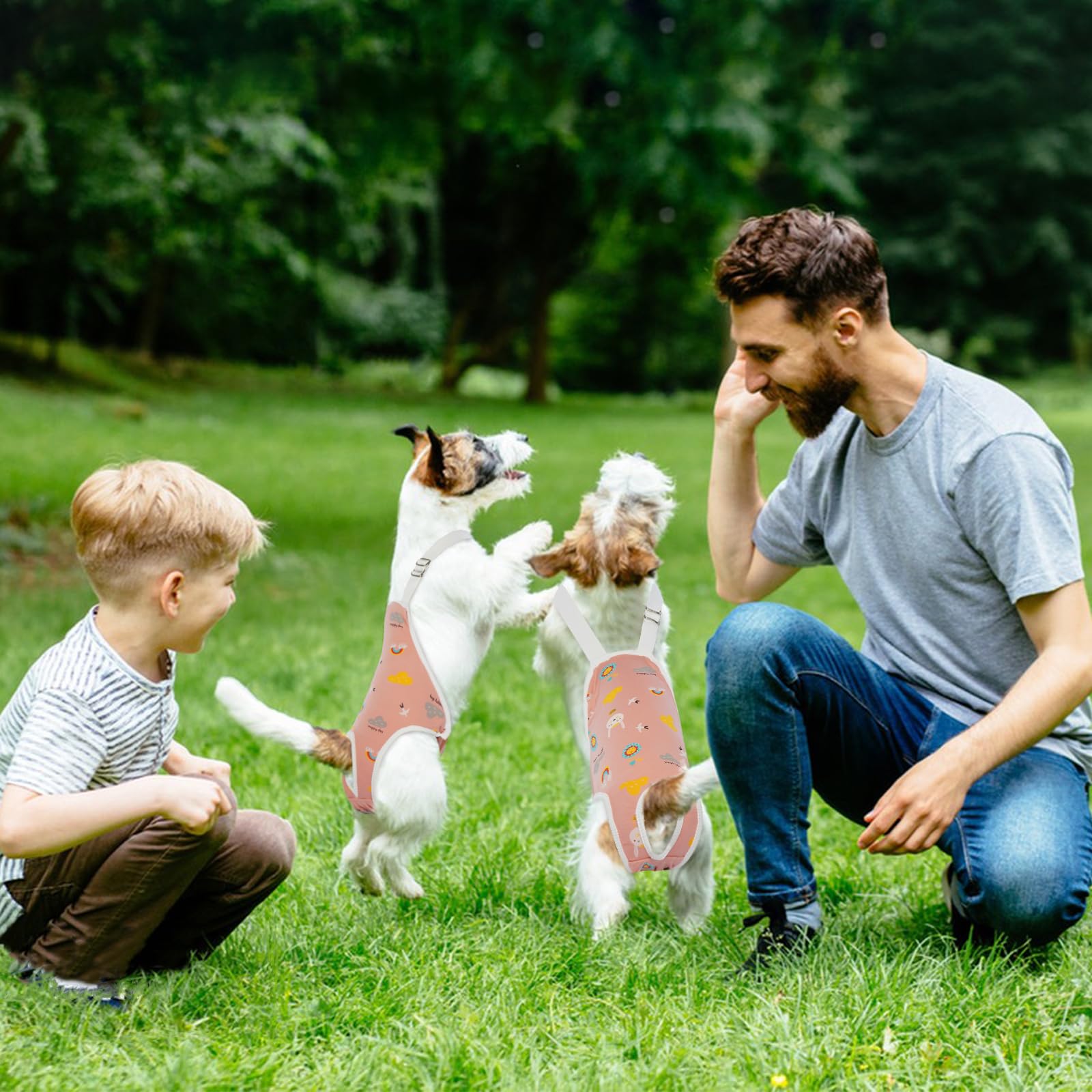 Qbleev Dog Diapers Female Sanitary Pantie With Adjustable Suspender, Reusable Doggie Diaper Cozy Underwear For Female Girl Dogs In Heat Period, Breathable Cotton Briefs For Teddy Corgi French Bulldog