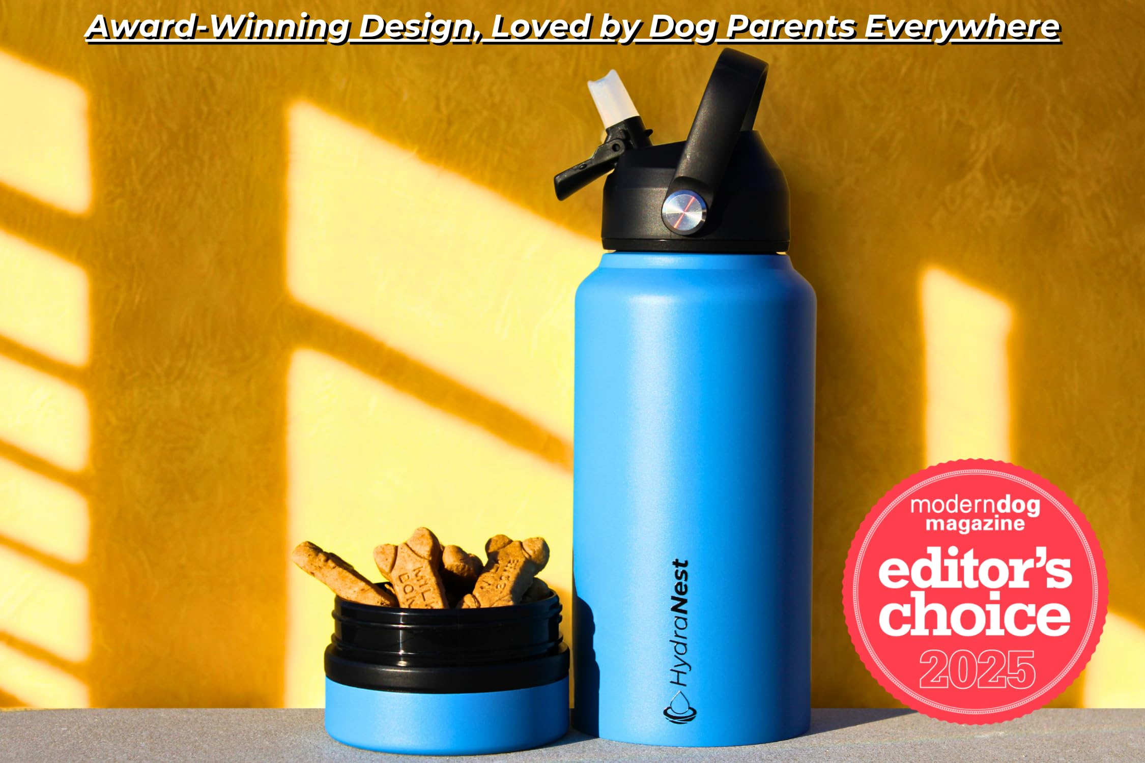 Hydranest Dog Water Bottle - Portable Dog Travel Water Bottle & Bowl, Insulated Pet Water Bottle For Camping, Beach - Dog Mom An