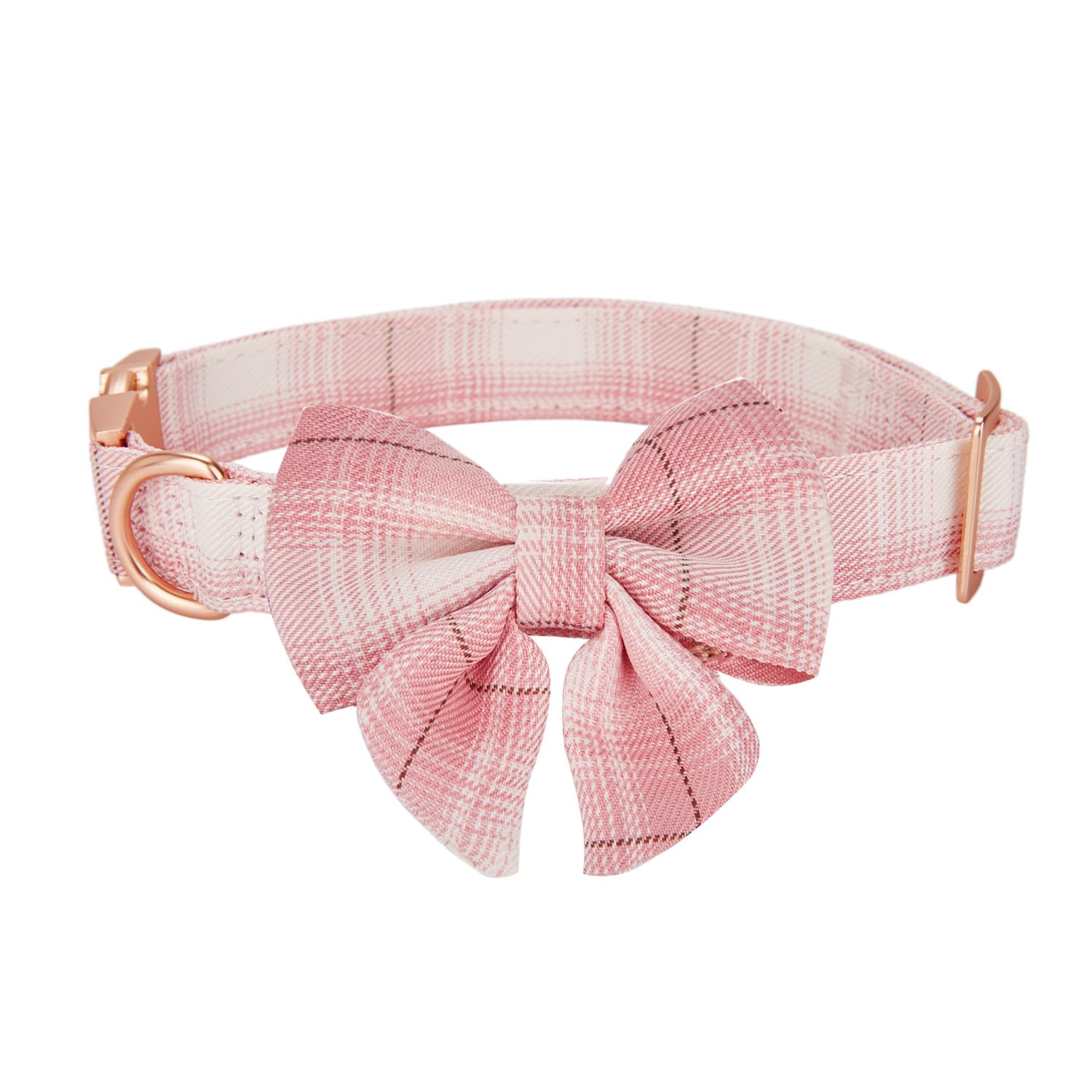 Ewinoom Bowtie Dog Collar Adjustable Soft Collars With Detachable Bow Tie And Metal Buckle For Small Medium Large Dogs,Plaid Pin