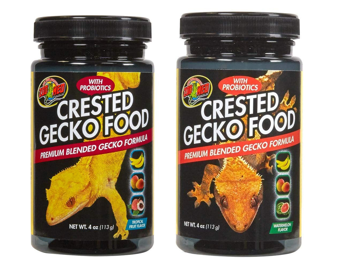 Zoo Med Crested Gecko Food Variety Pack, 2 4-Ounce Jars, Watermelon And Tropical Fruit Flavors